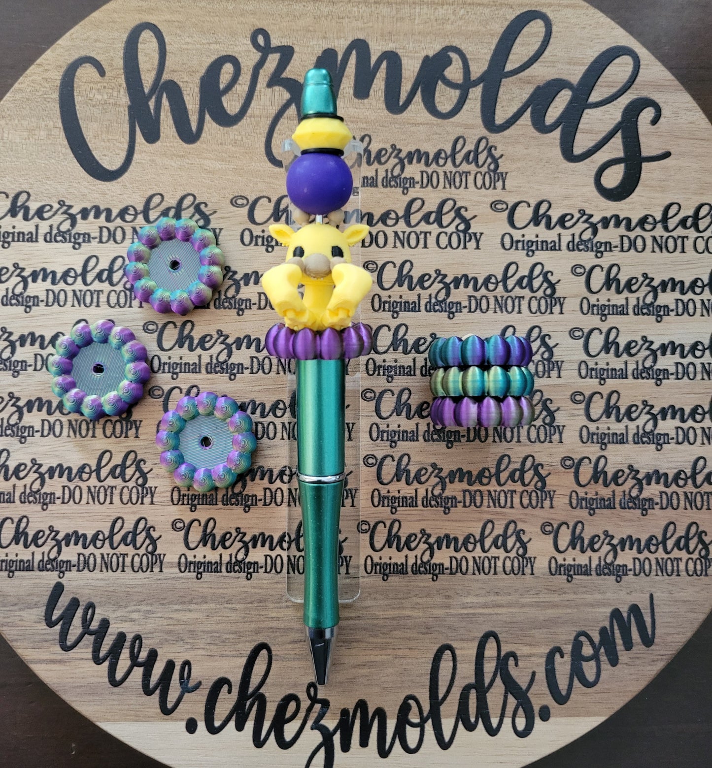 CE 3d printed focal Bead- Mardi bead rondell/seat