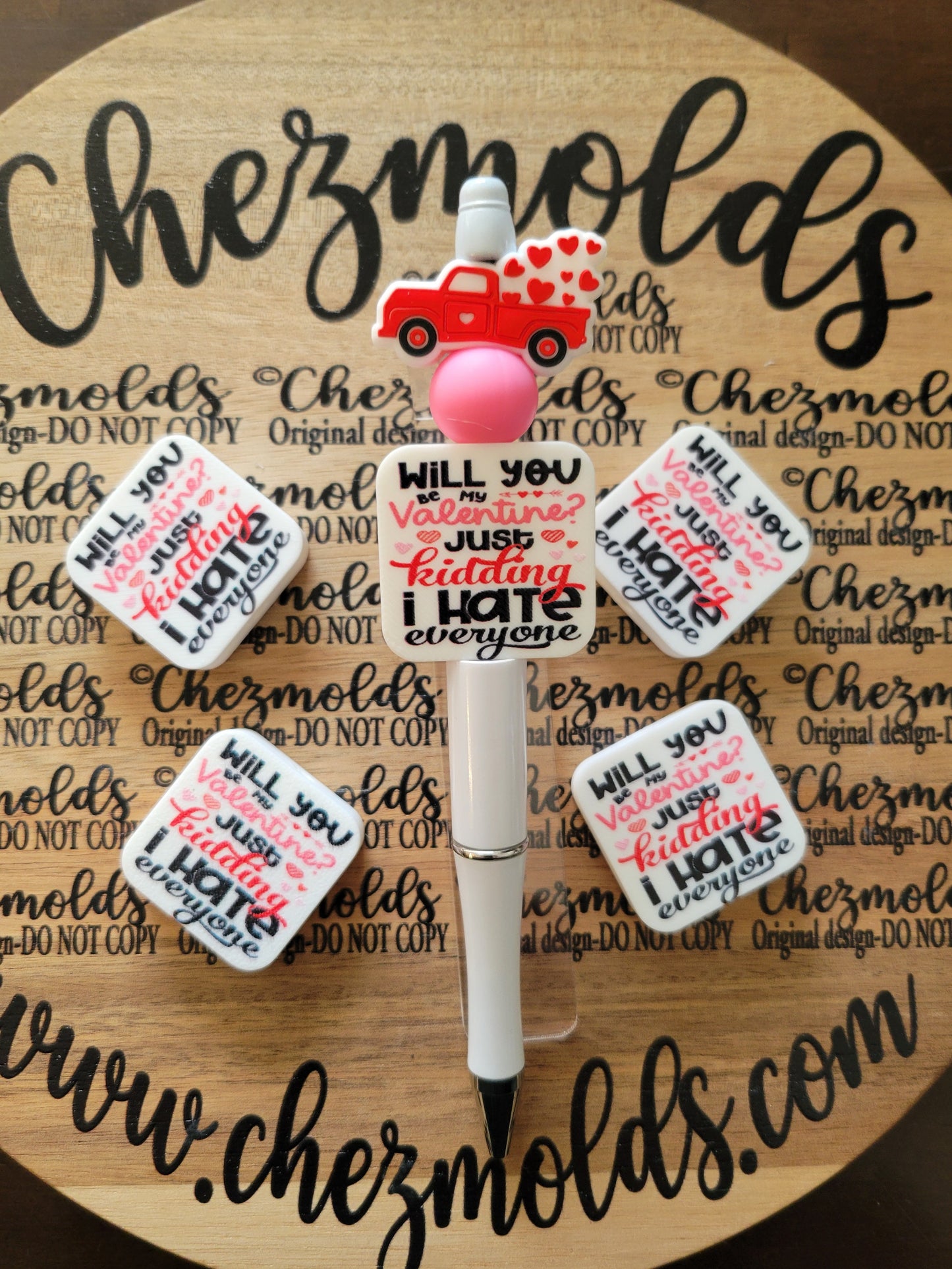 CE 3d printed focal Bead-be my valentine? jk i hate everyone