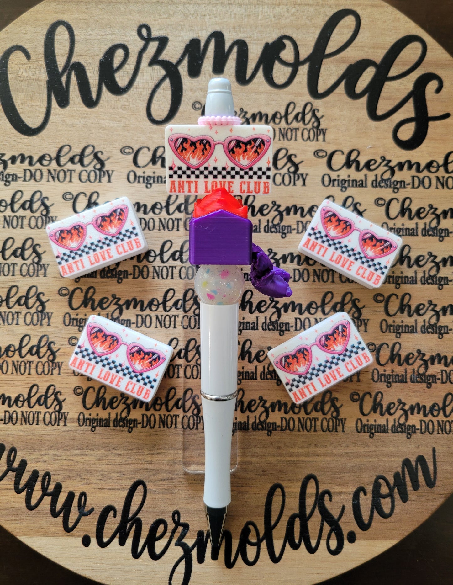 CE 3d printed focal Bead-Anti love club