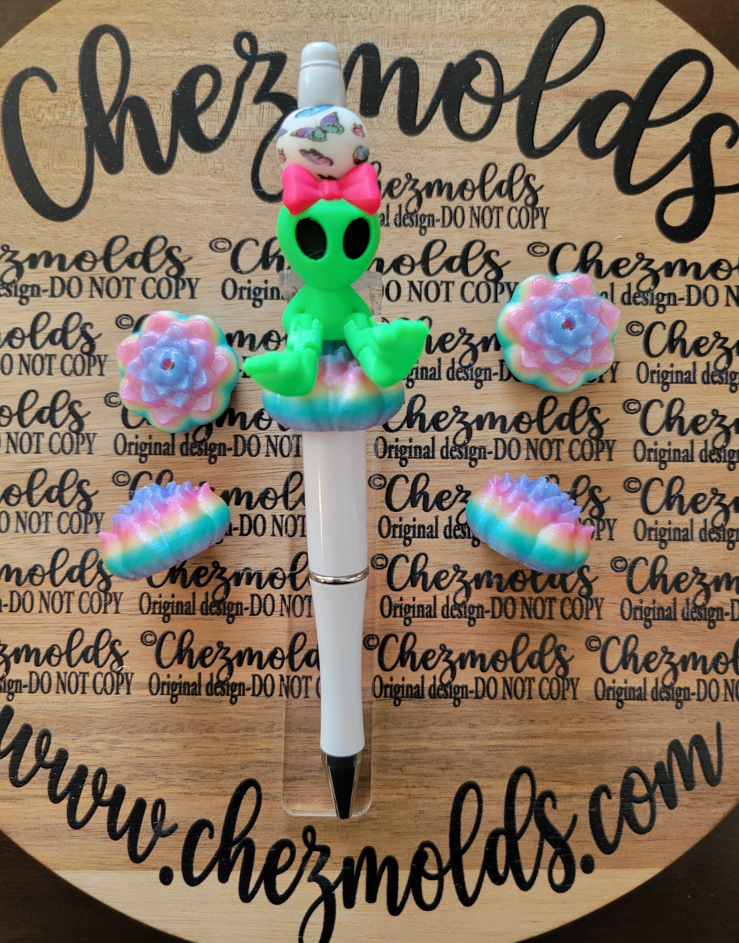 CE 3d printed focal bead-3d rainbow pearl lotus