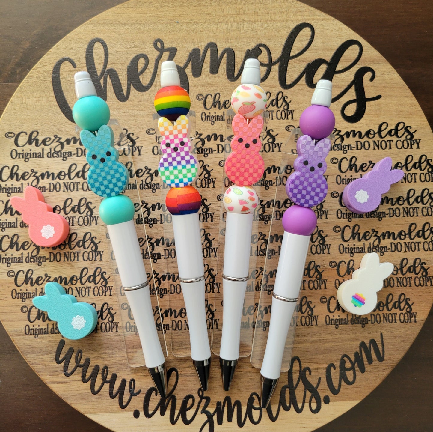 CE 3d printed focal Bead- peep checkered beads