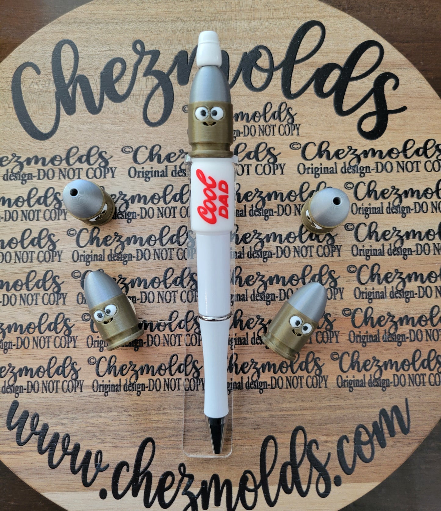 CE 3d printed focal bead-happy " pew-pew"