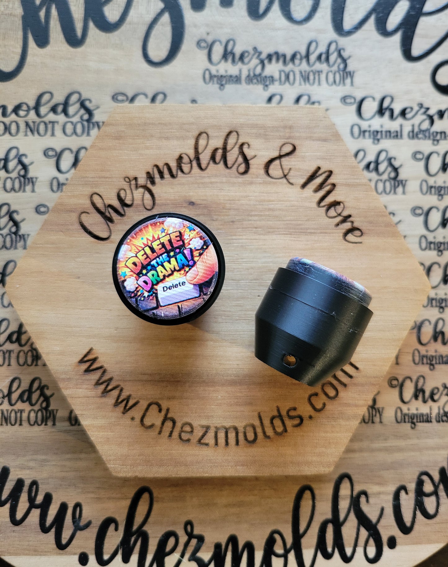 CE 3d printed Clicky button- focal Bead-delete the drama- CG exclusive