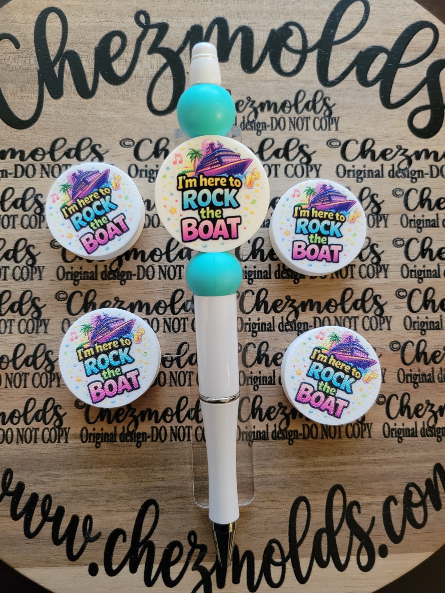 CE 3d printed focal Bead- Cruise-here to rock the boat- CG exclusive design