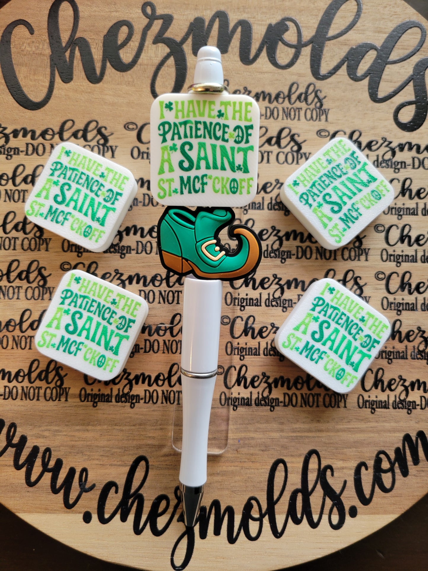 CE 3d printed focal Bead- Patience of a saint- CG exclusive design