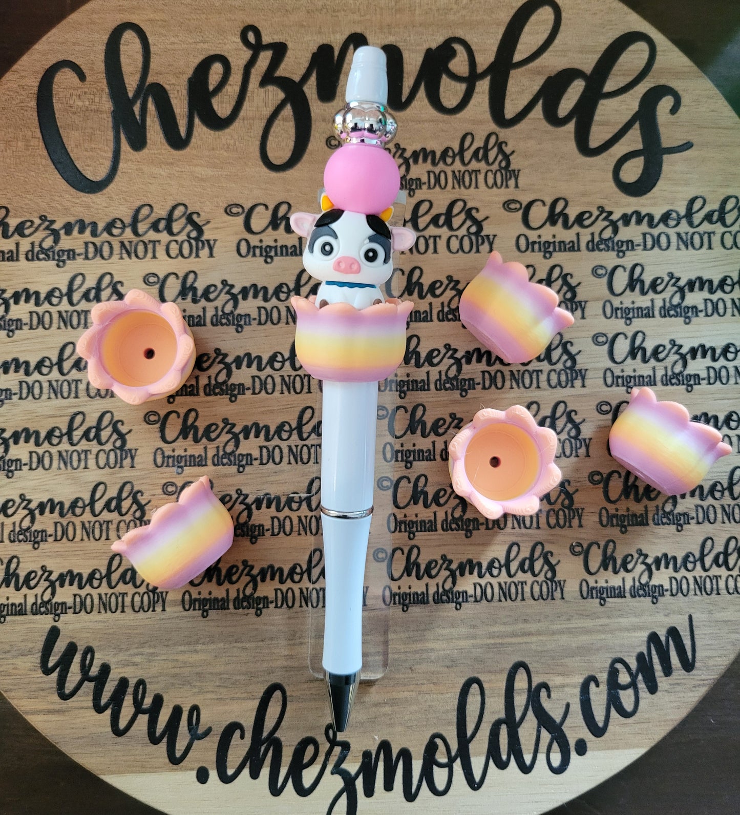 CE 3d printed focal Bead-Hollow tulip seat