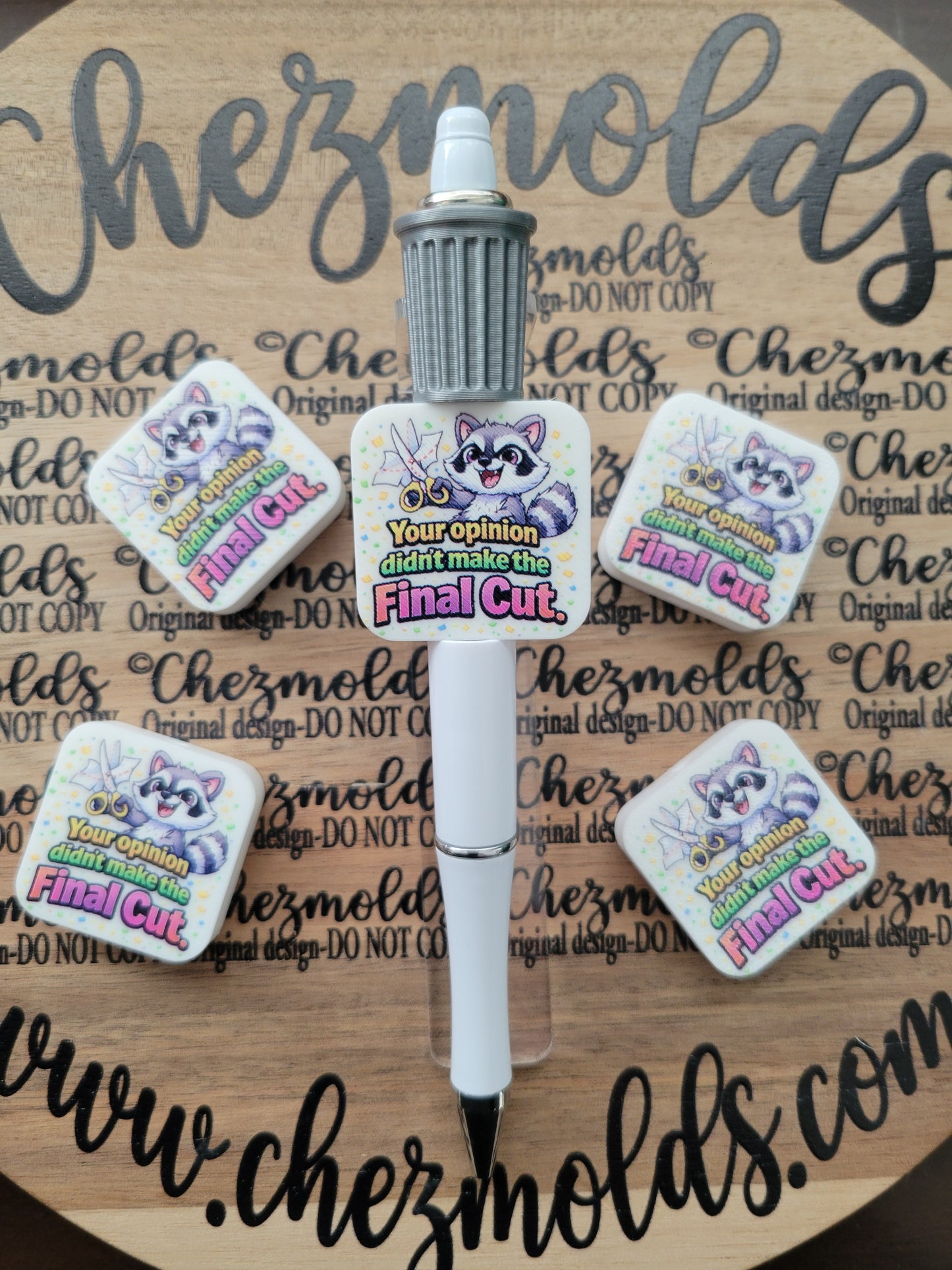 CE 3d printed focal Bead-Opinion raccoon- CG exclusive design