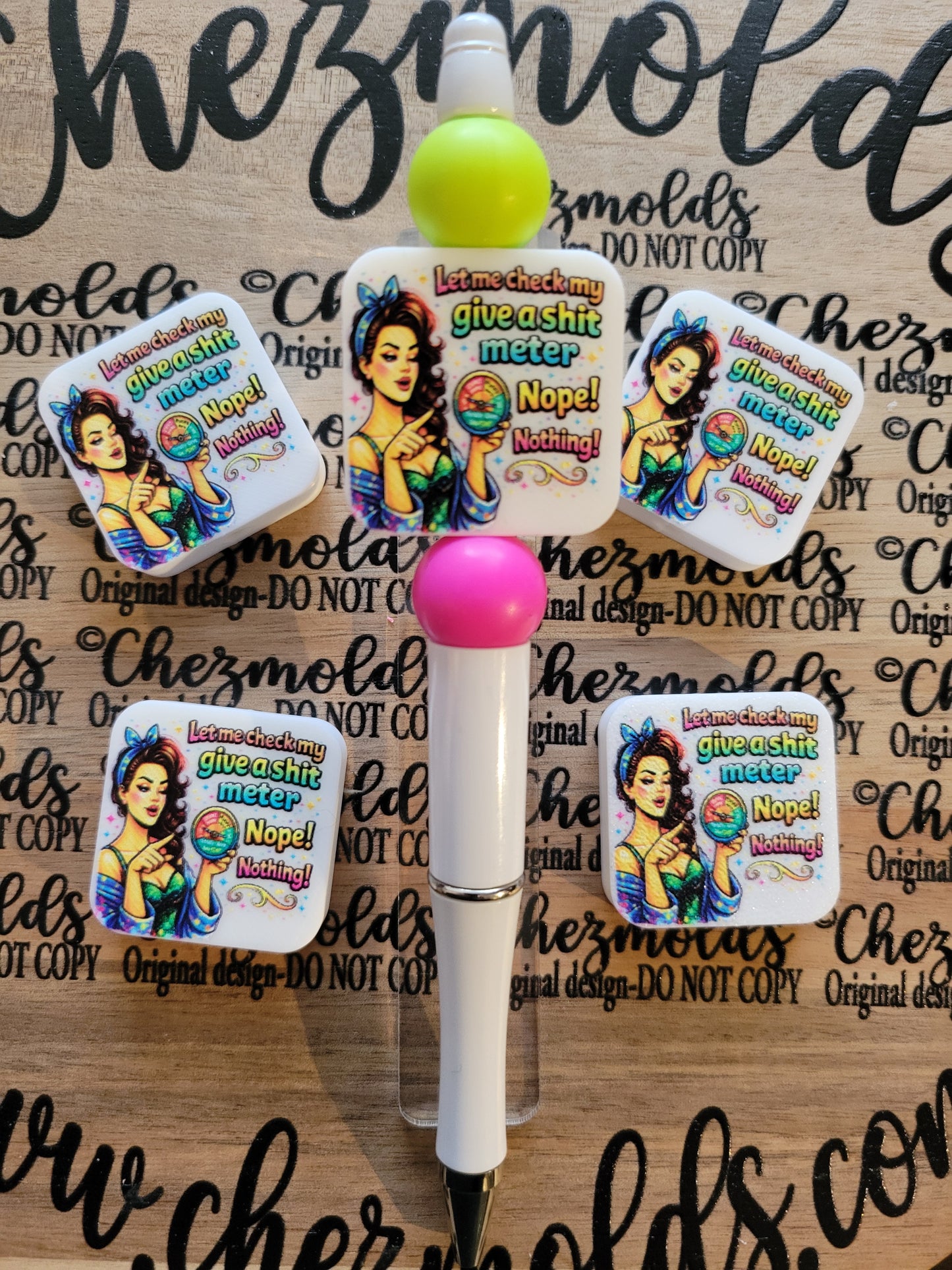 CE 3d printed focal Bead- Let me check my Give a sh*t meter- CG exclusive design