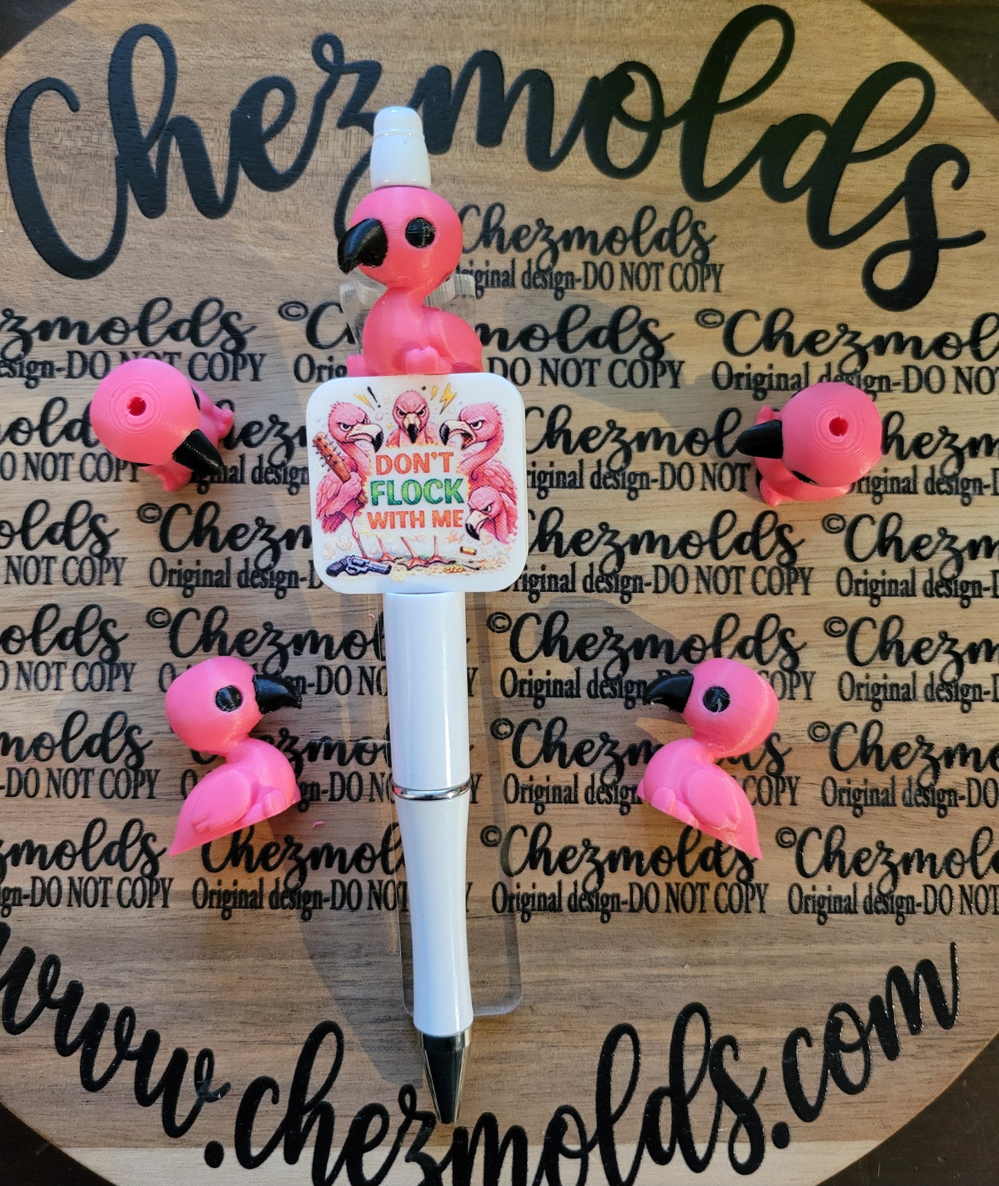 CE 3d printed focal Bead-Cutie flamingo (NONK)