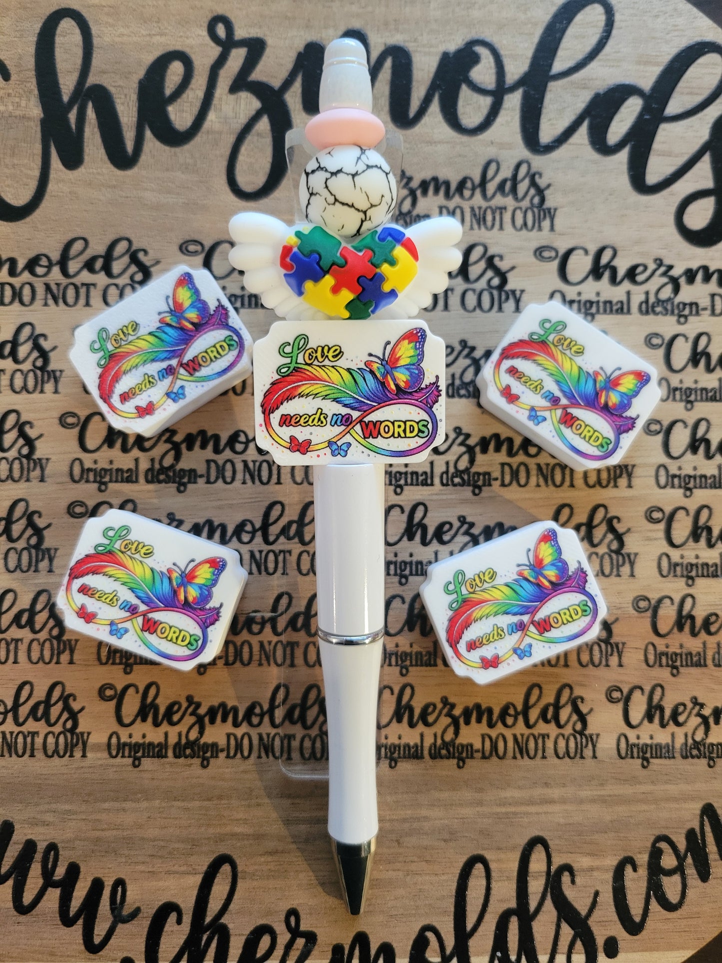 CE 3d printed focal Bead-Love needs no words - CG exclusive design