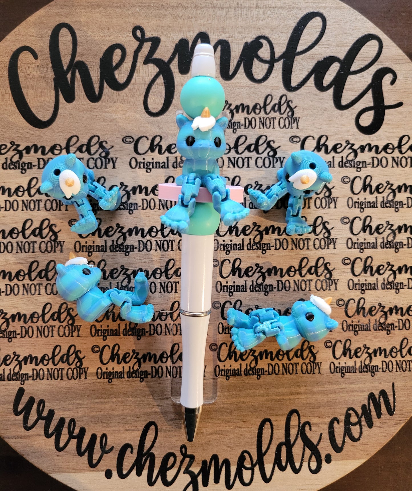 CE 3d printed focal Bead- Unicorn kicker ( flexy feet )