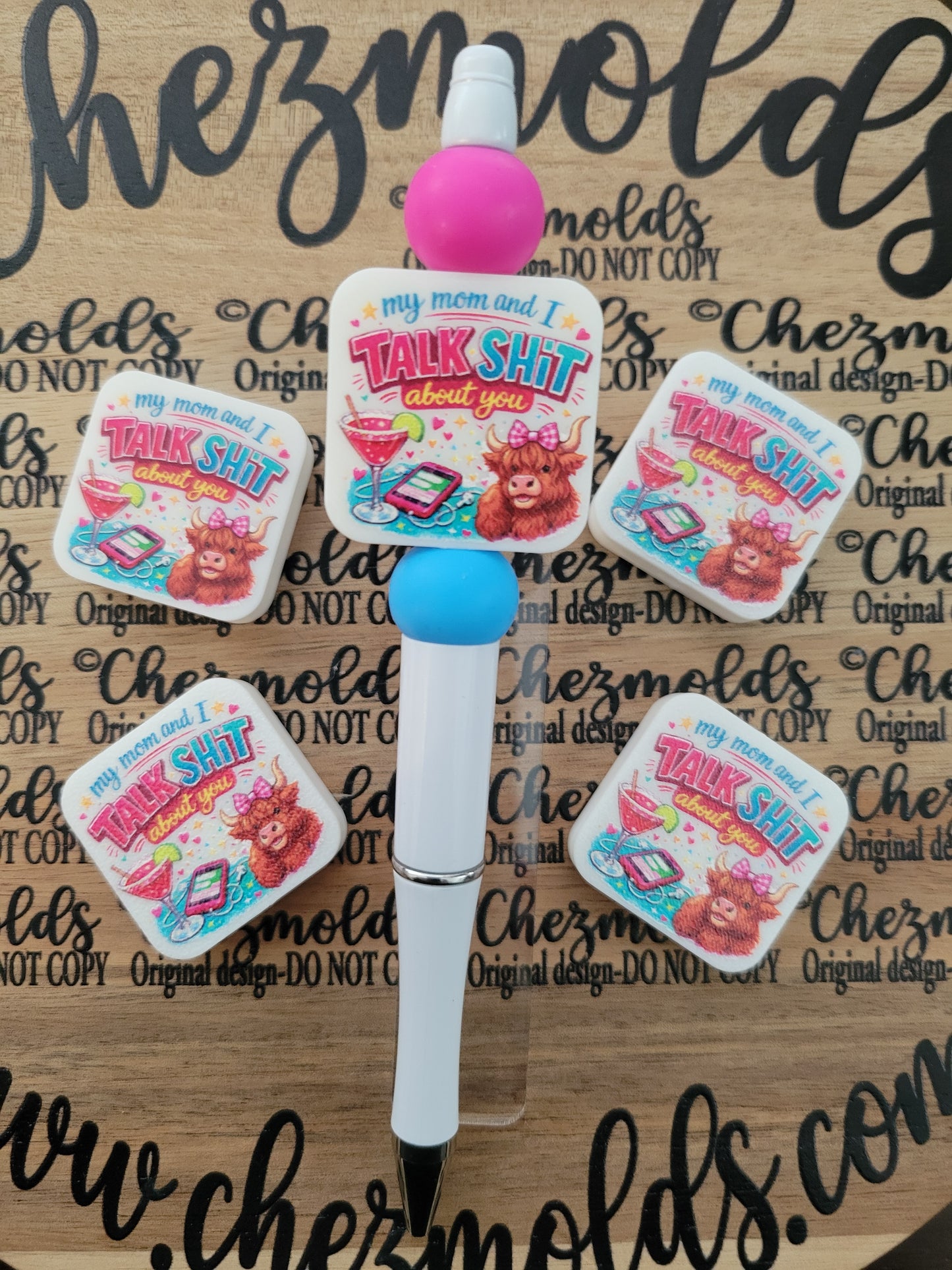 CE 3d printed focal Bead-Mom and I talk sh*it about you-CG exclusive design