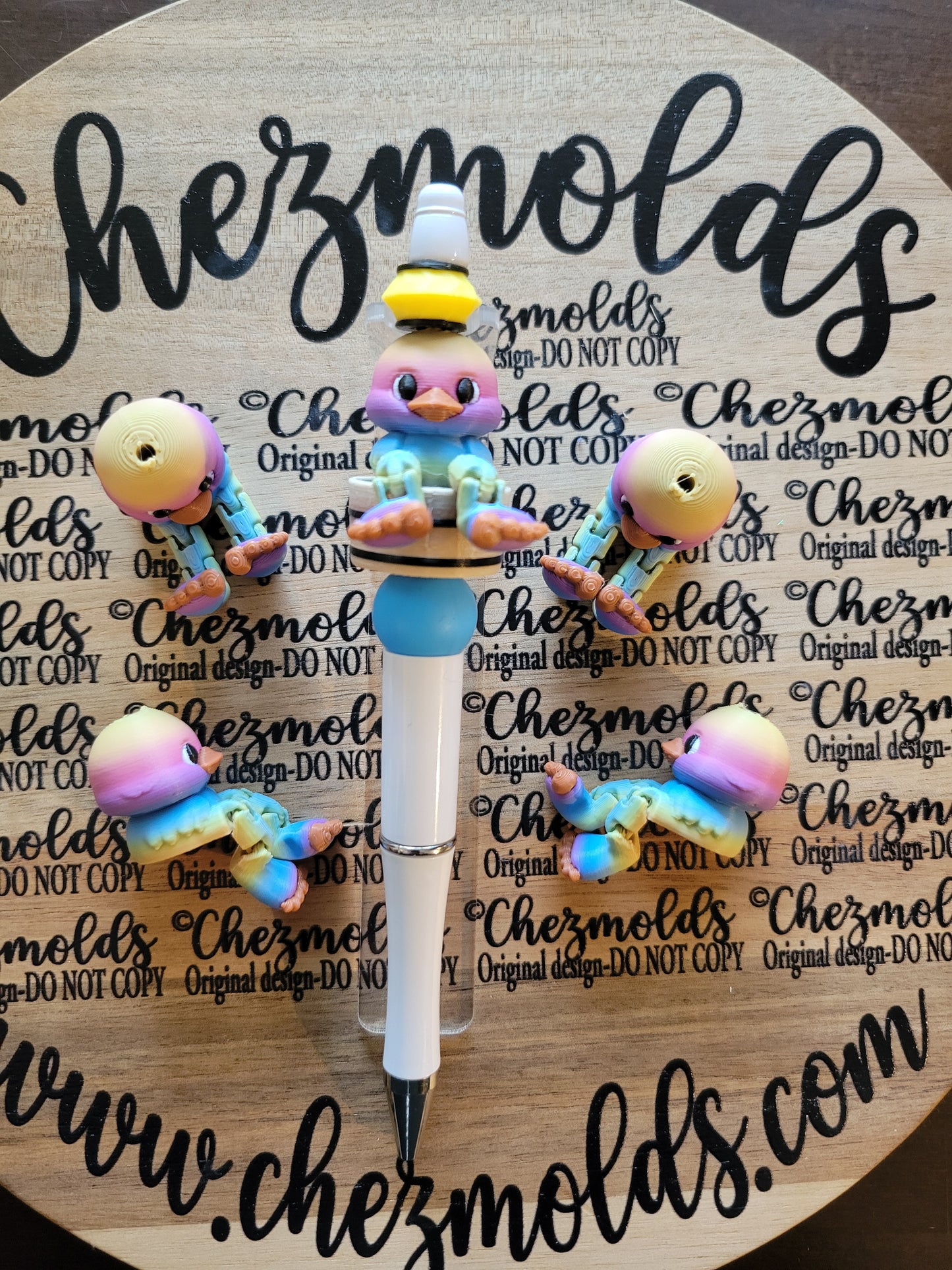 CE 3d printed focal Bead-Rainbow ducky Kicker ( flexy feet)