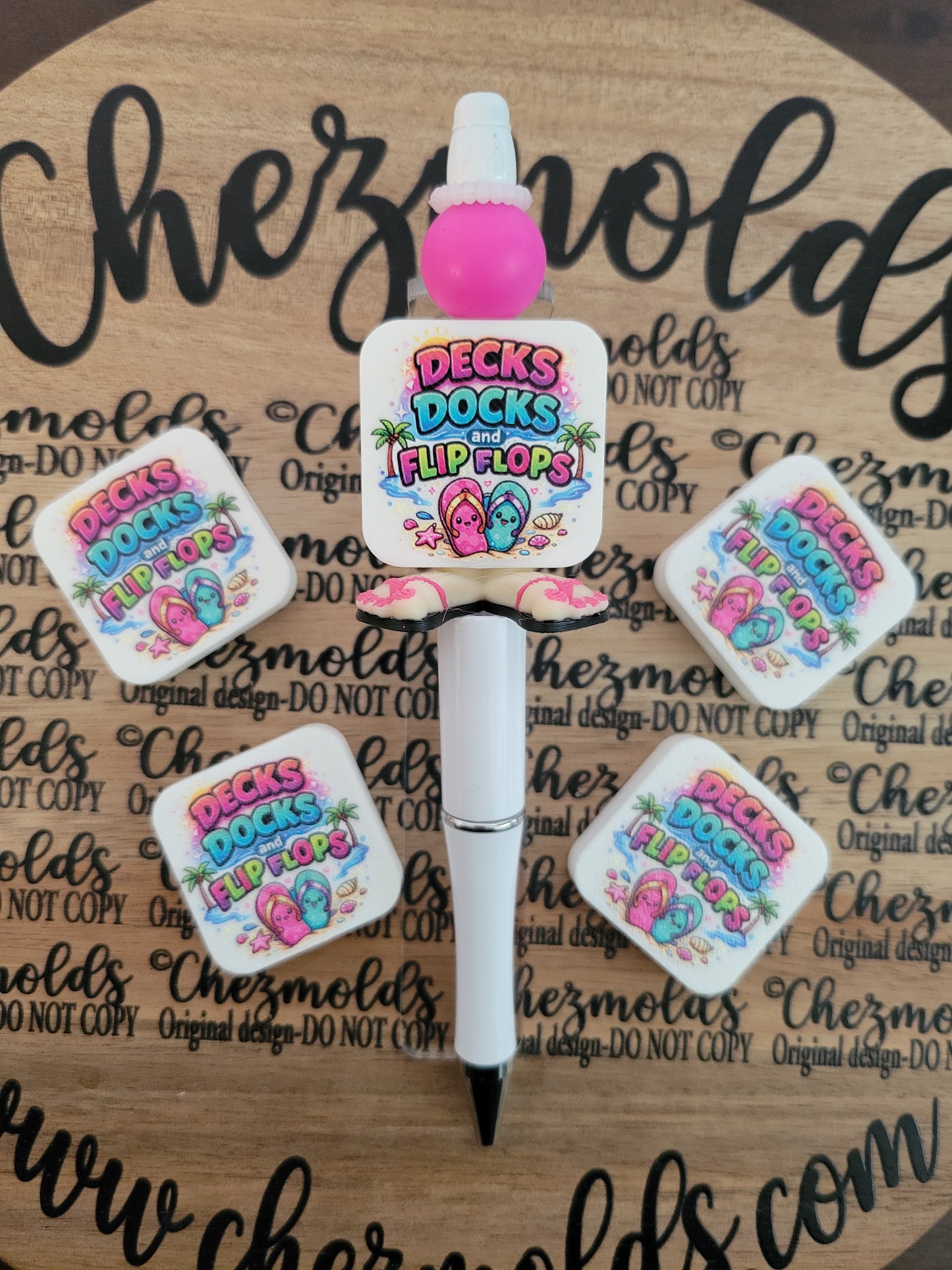 CE 3d printed focal Bead-Decks docks & flipflops- CG exclusive design