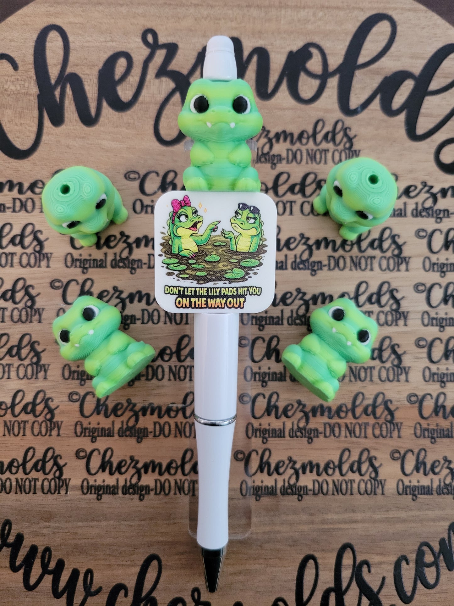 CE 3d printed focal Bead-3d baby Gator NONK