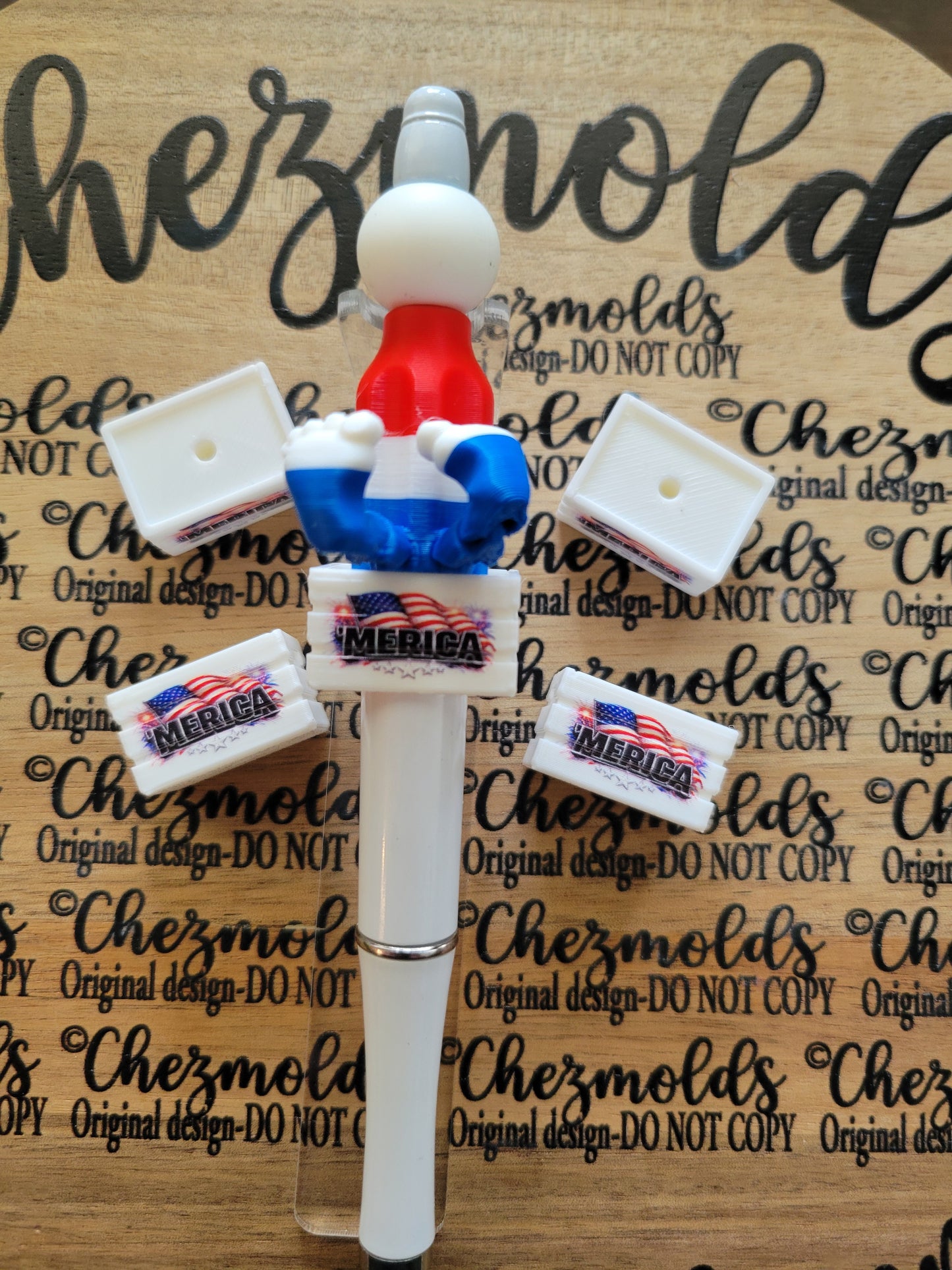 CE 3d printed focal Bead-'Merica crate