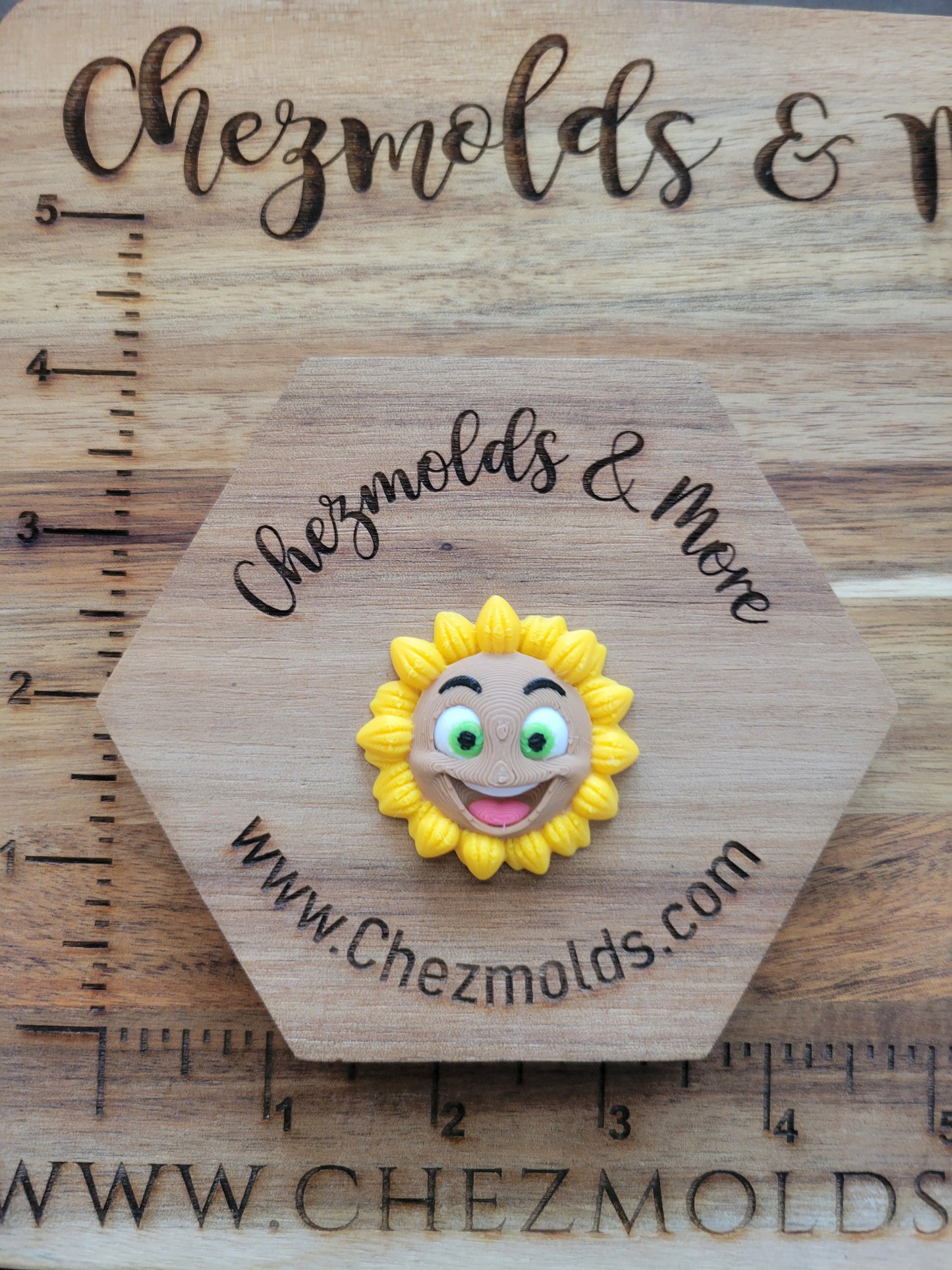 3d printed 3D flatback-happy sunshine
