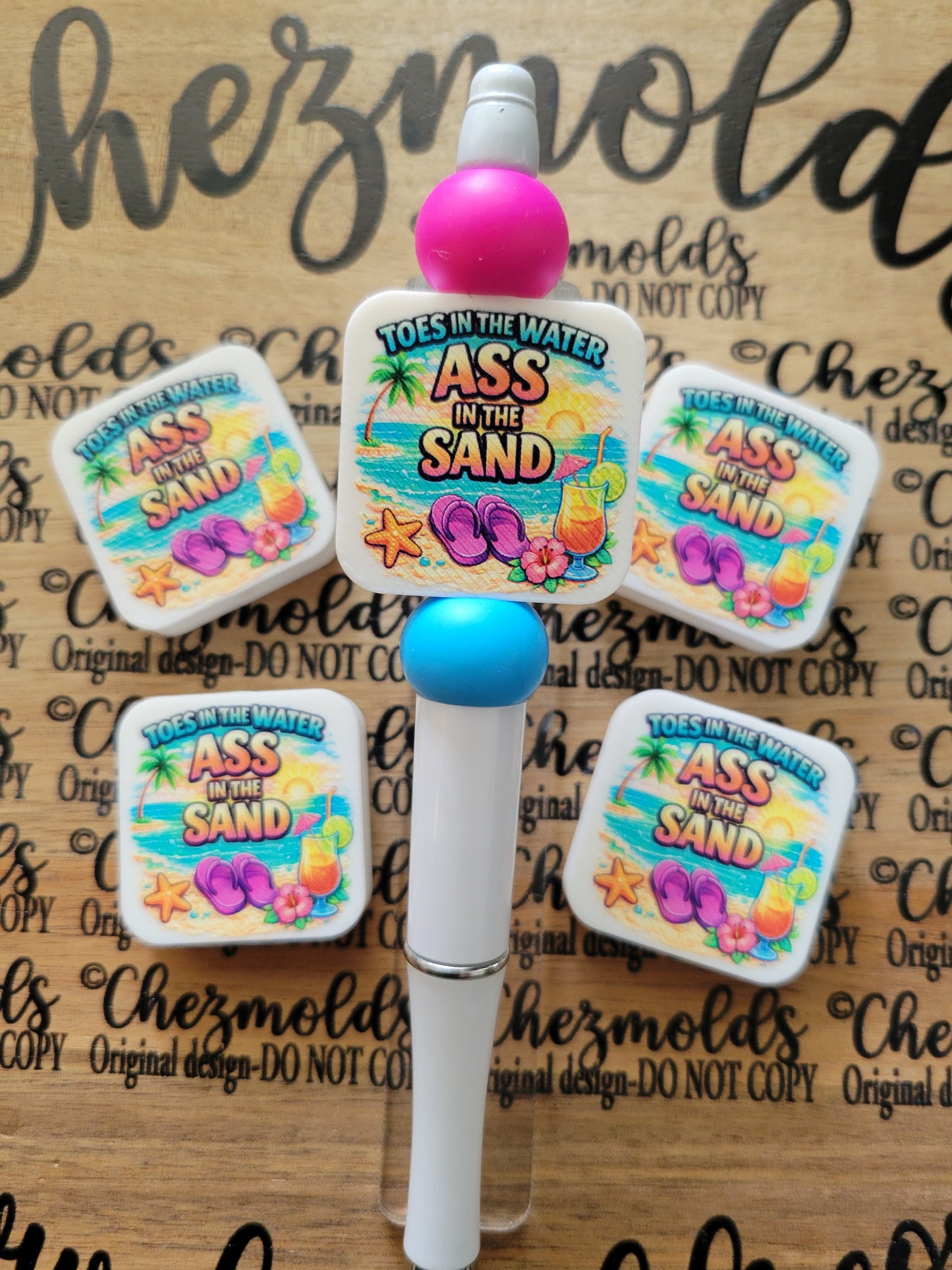 CE 3d printed focal Bead-Toes in the water- CG Exclusive design
