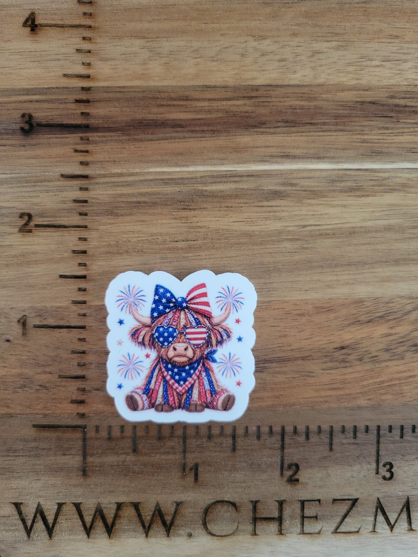 uv printed acrylic flatback- america cow