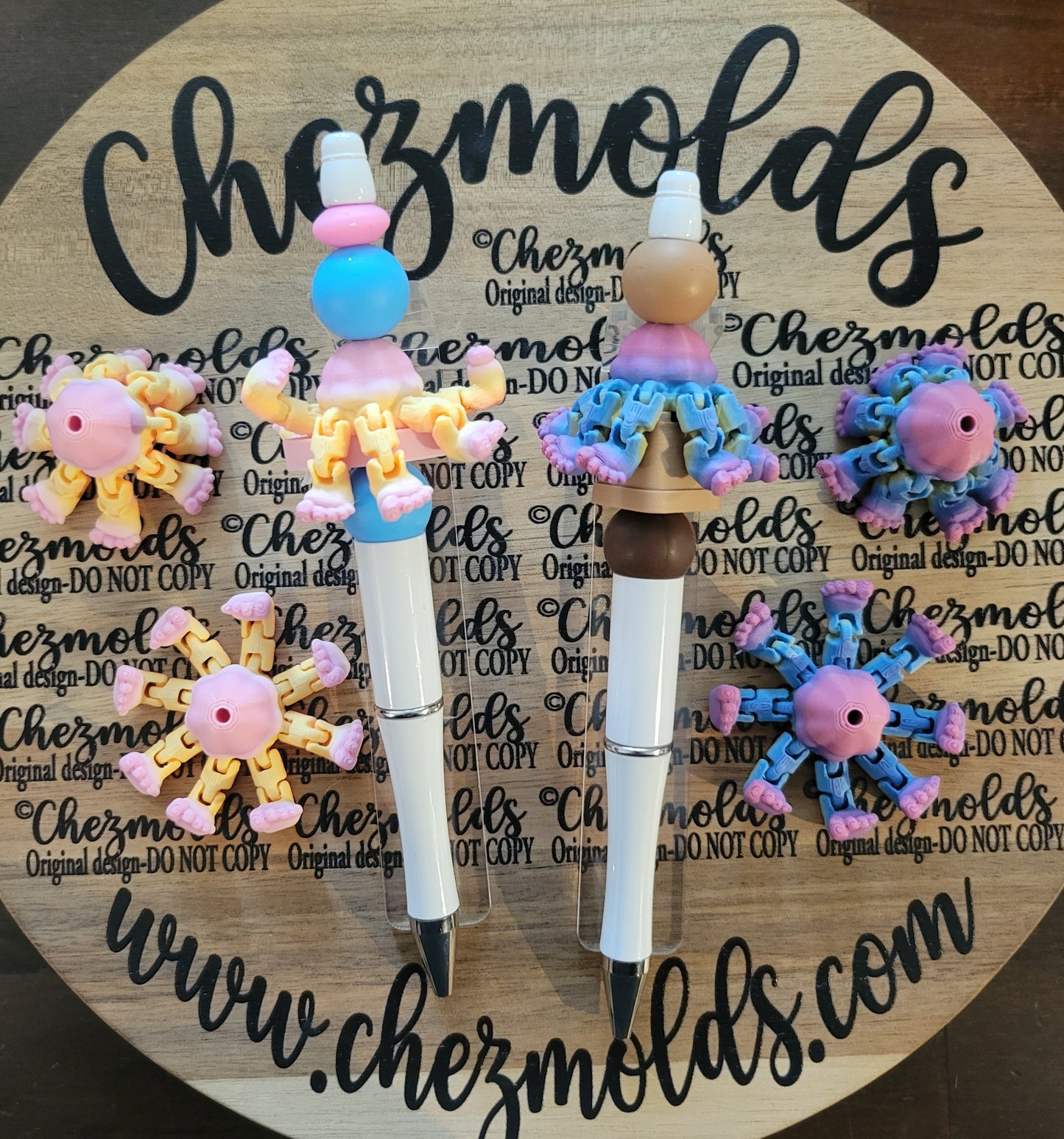 CE 3d printed focal bead- Jelly-fish kicker ( flexy feet )