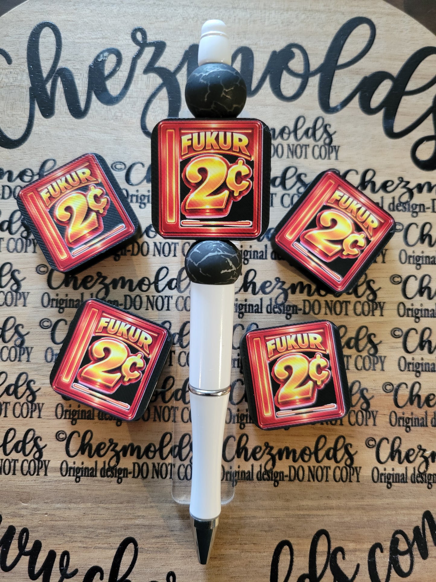 CE 3d printed focal Bead-fukur2cents- CG Exclusive design