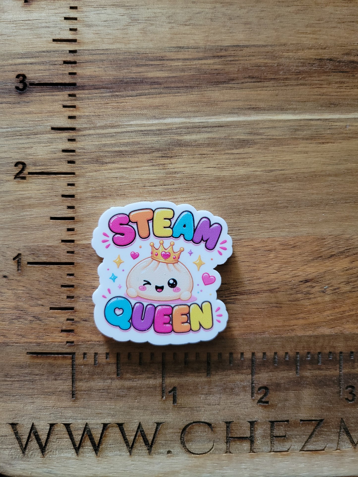 uv printed acrylic flatback- steam queen