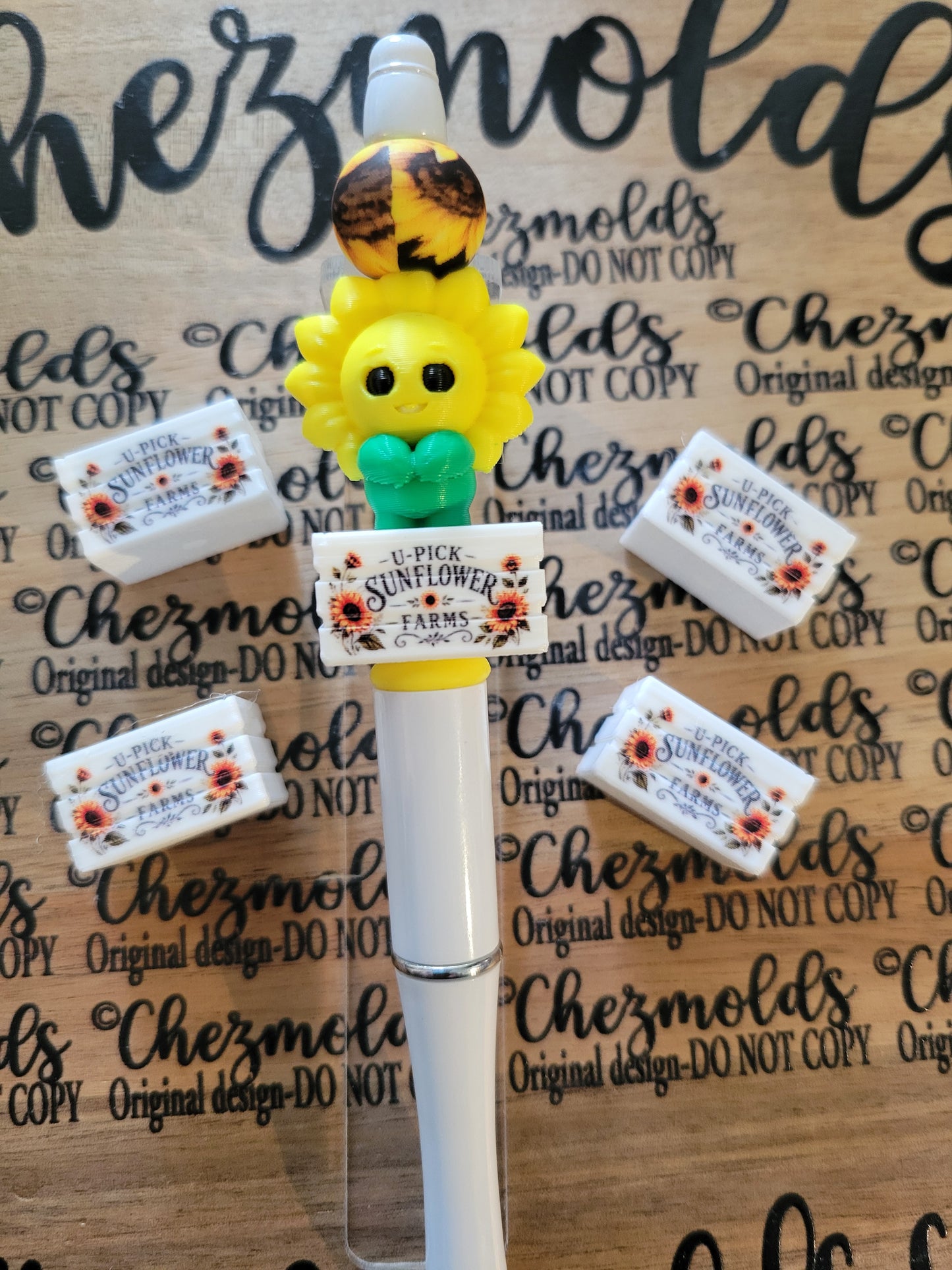 CE 3d printed focal Bead-u pick sunflower farms