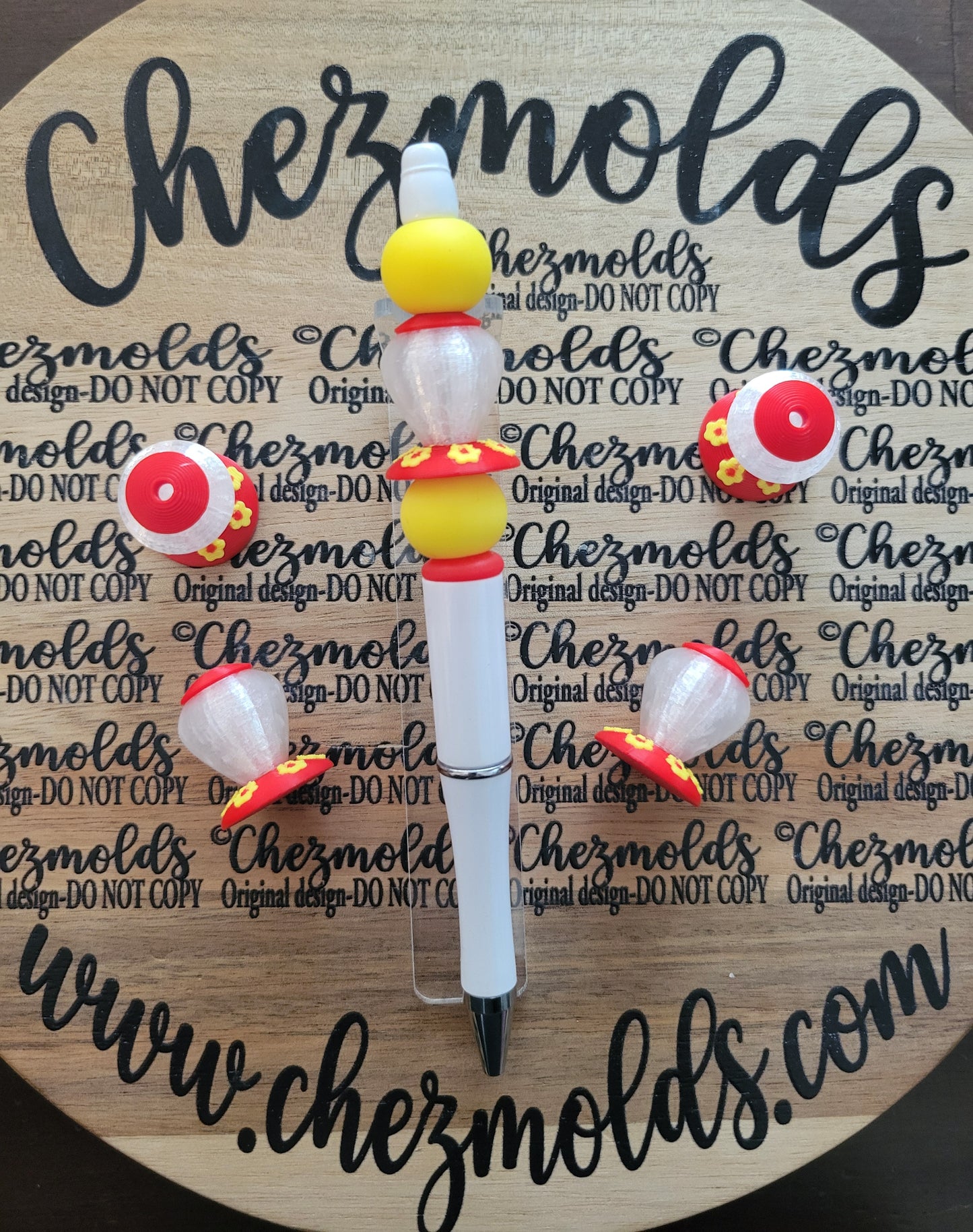 CE 3d printed focal Bead-3D hummingbird feeder