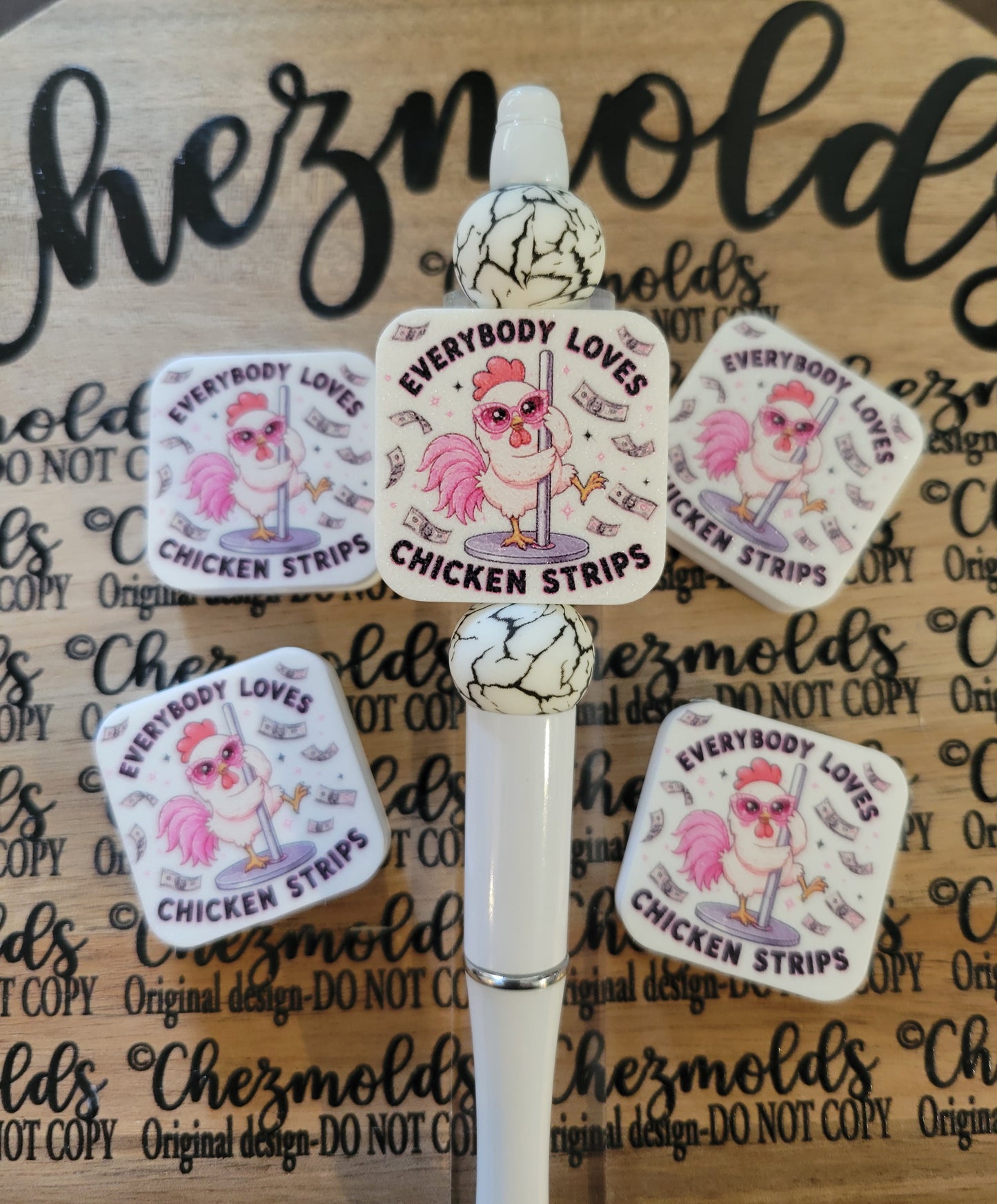 CE 3d printed focal Bead- Chicken strips- CG Exclusive design