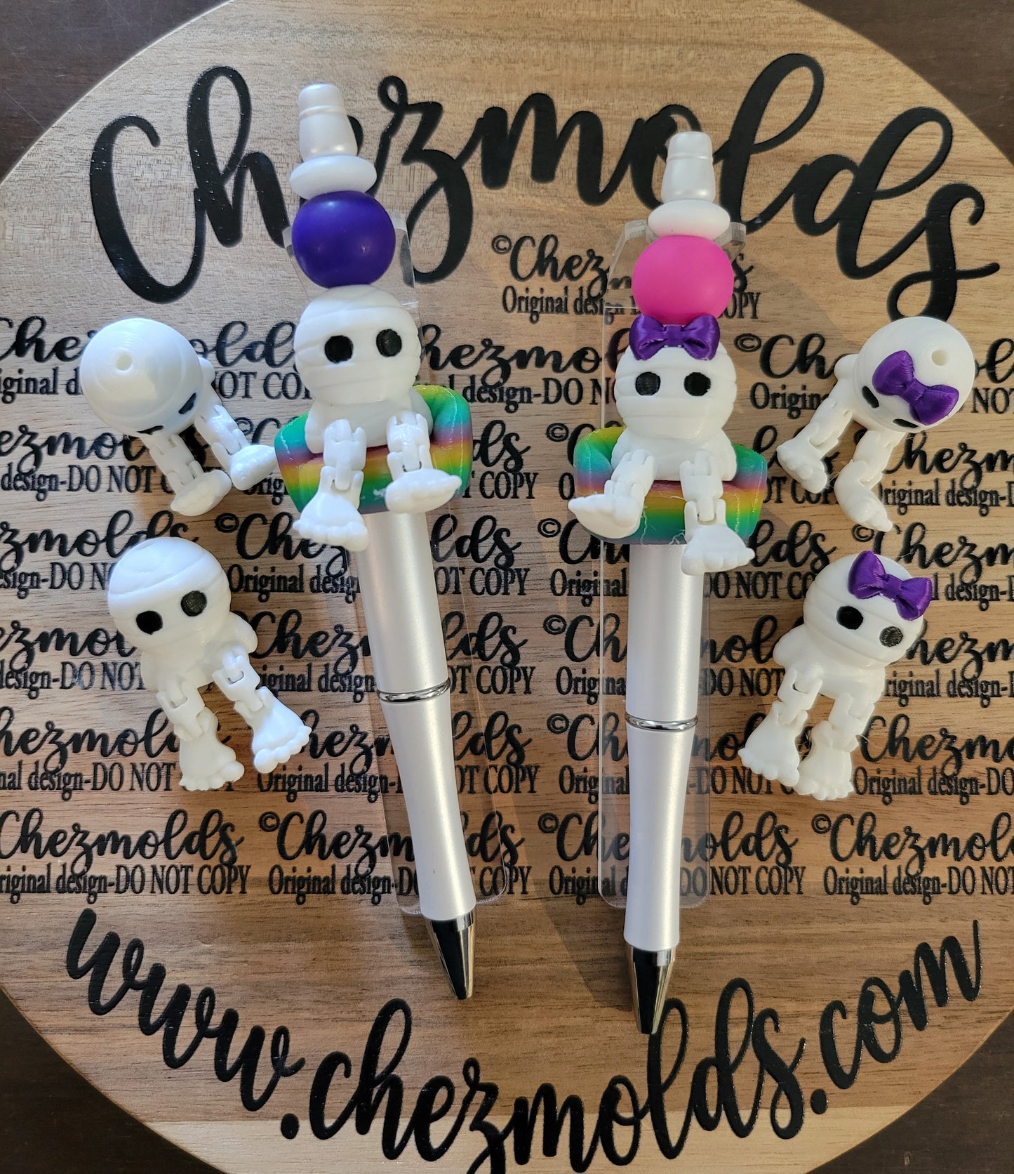 CE 3d printed focal Bead- Cutie Mummy kicker ( flexy feet )