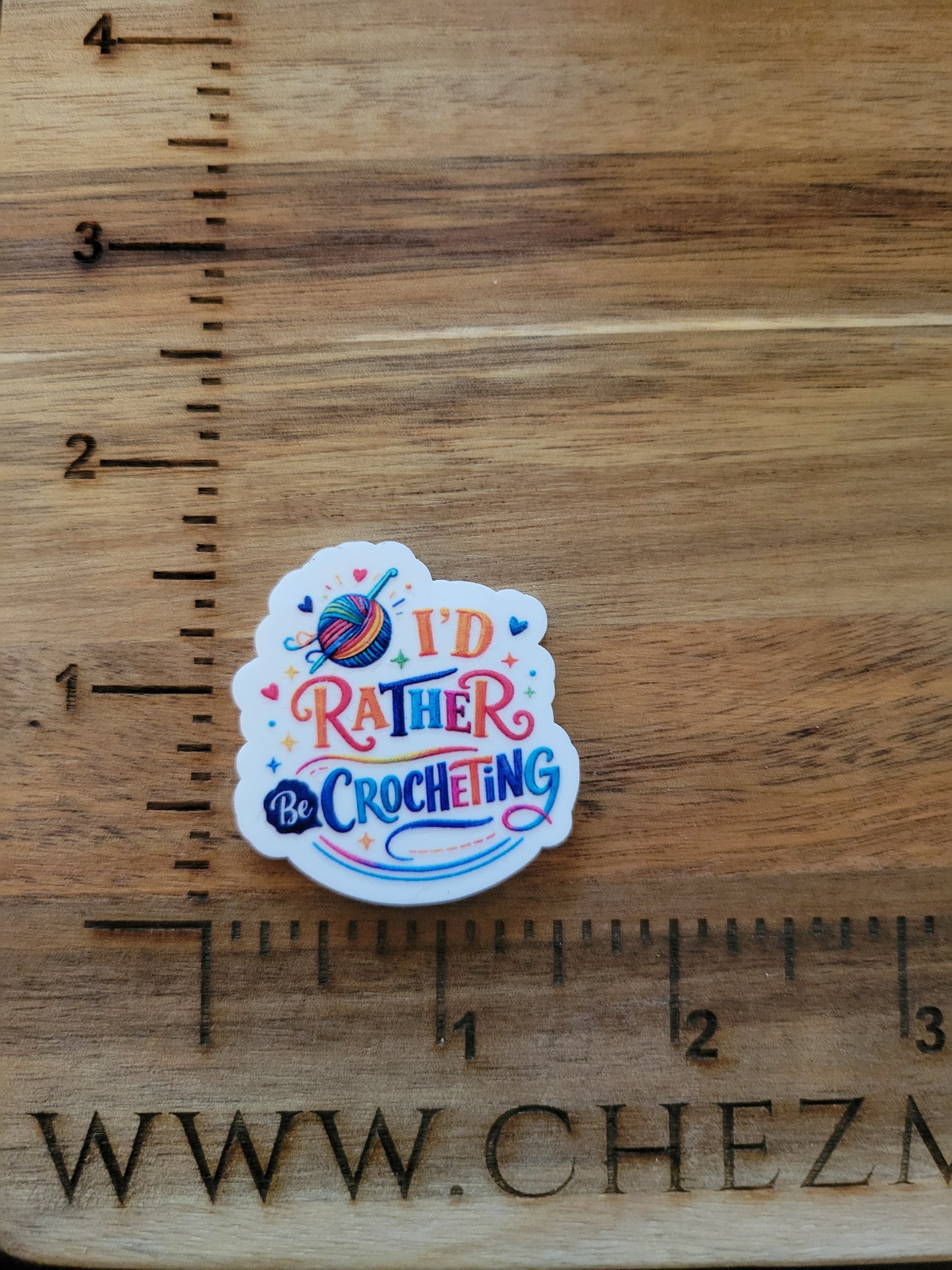 uv printed acrylic flatback-id rather be crocheting