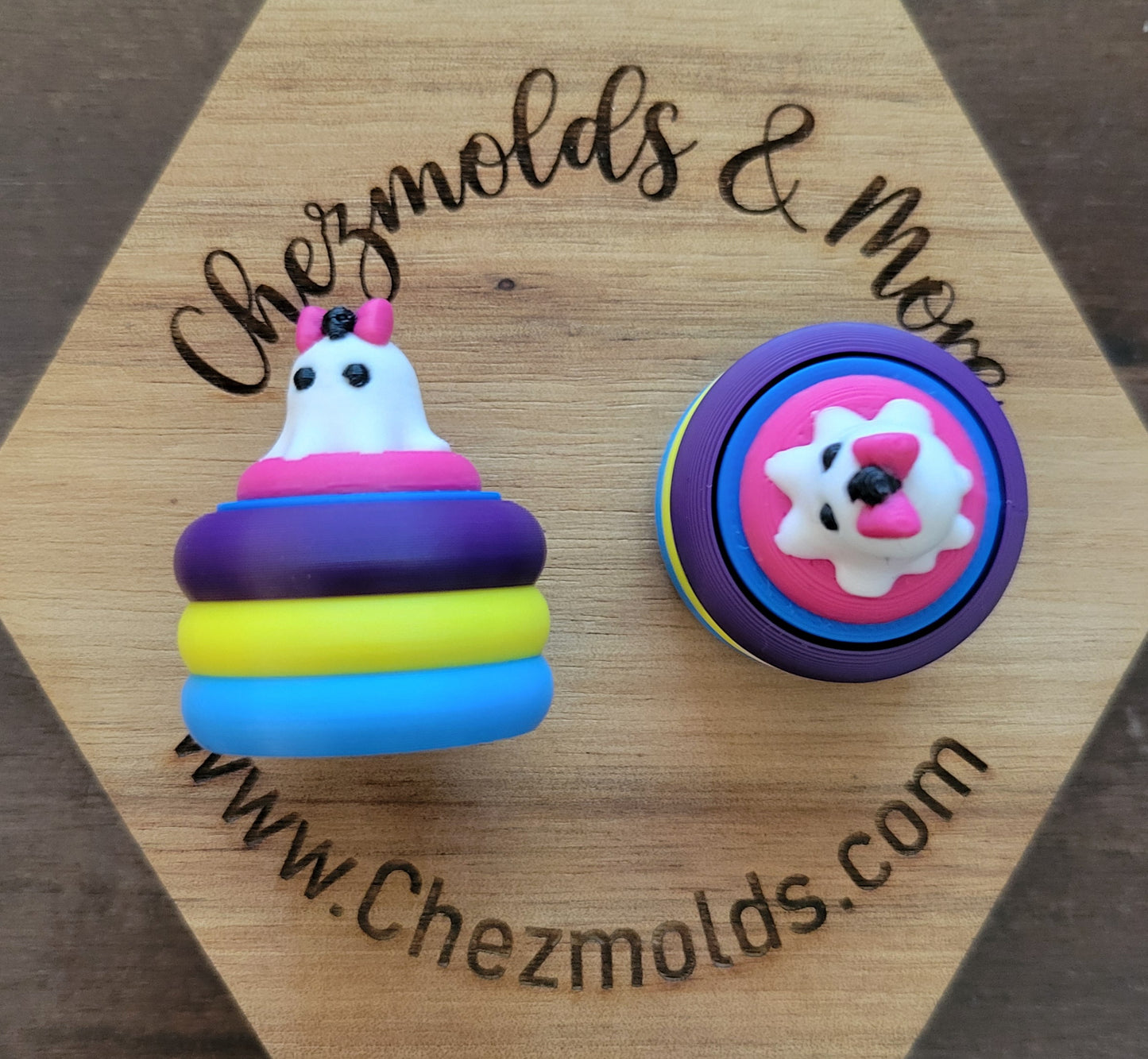 CE 3d printed fidget clicker-3d pool buddies- ghost