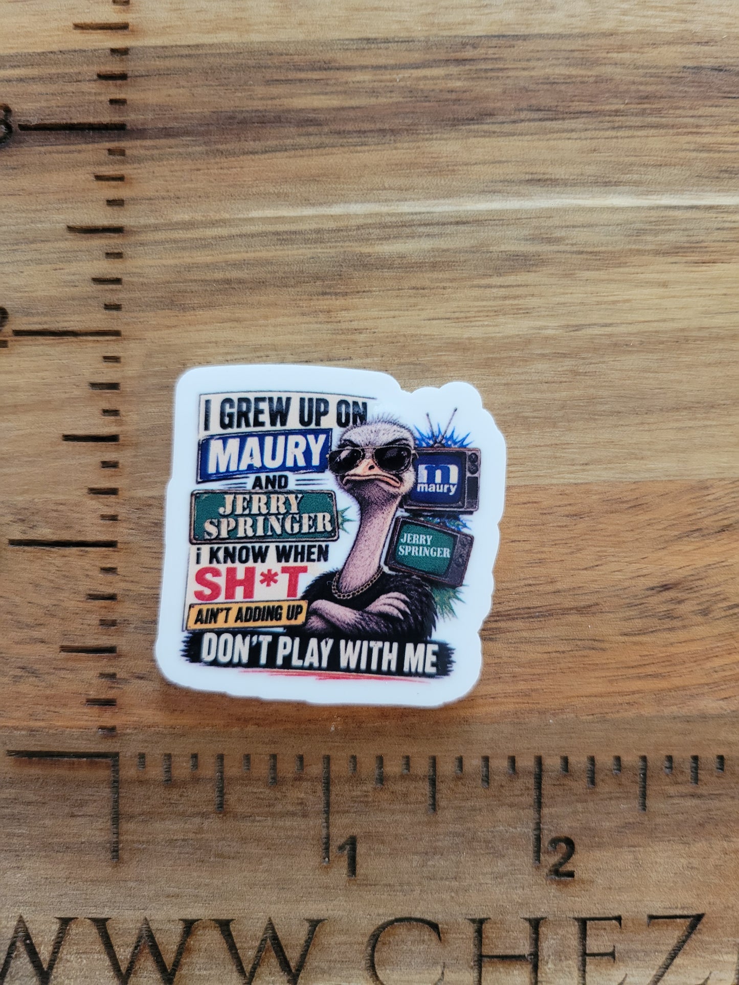 uv printed acrylic flatback-i grew up on maury