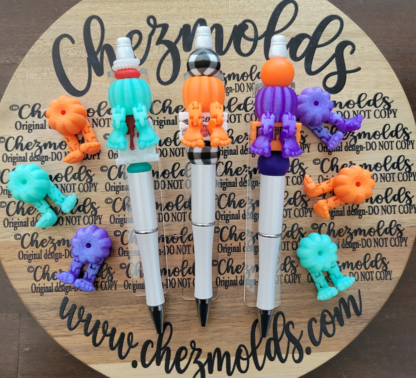 CE 3d printed focal Bead-Pumpkin Kicker ( flexy feet )