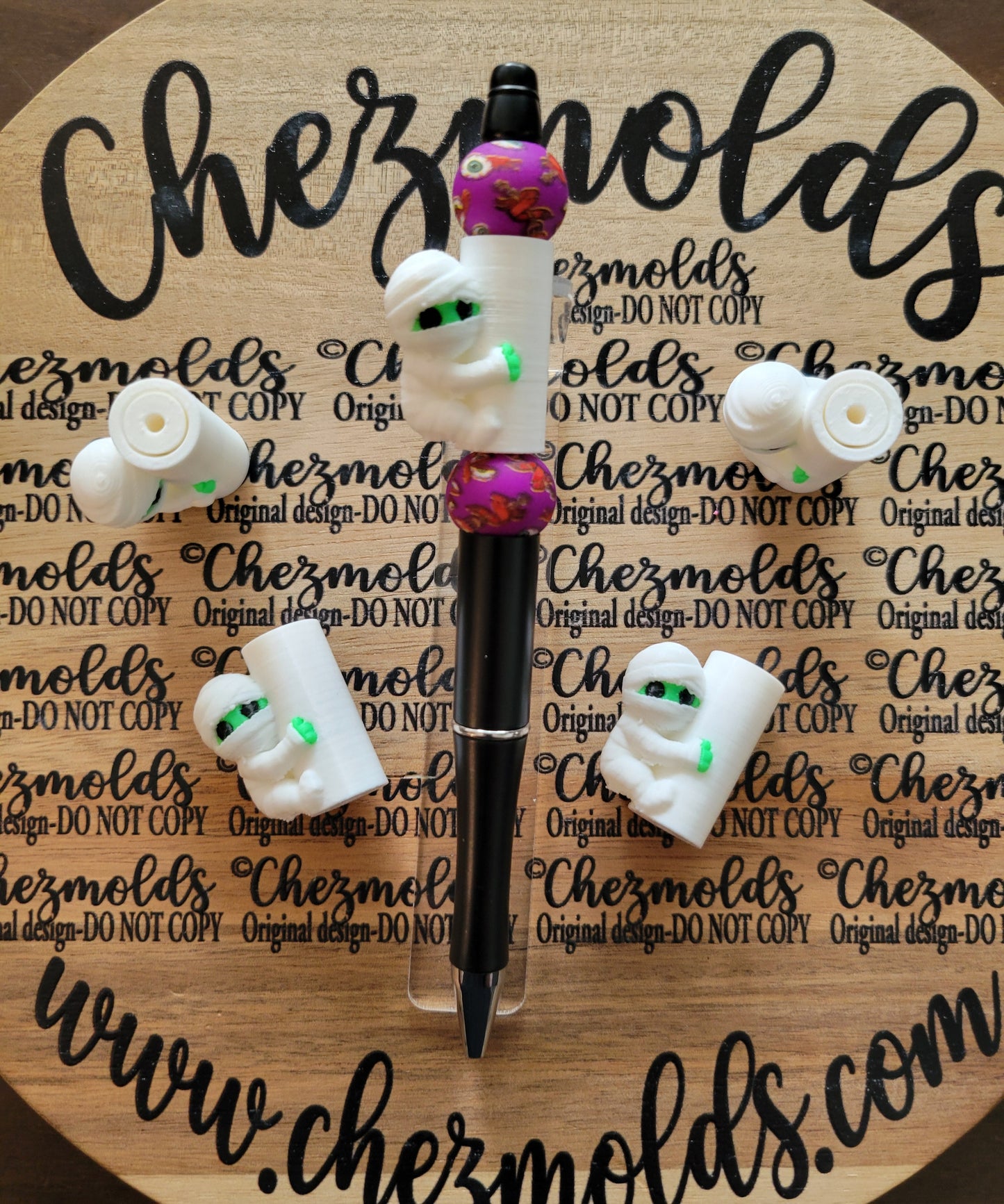 CE 3d printed focal bead- Cutie Mummy corn Chez Pole dancer ( spinner )
