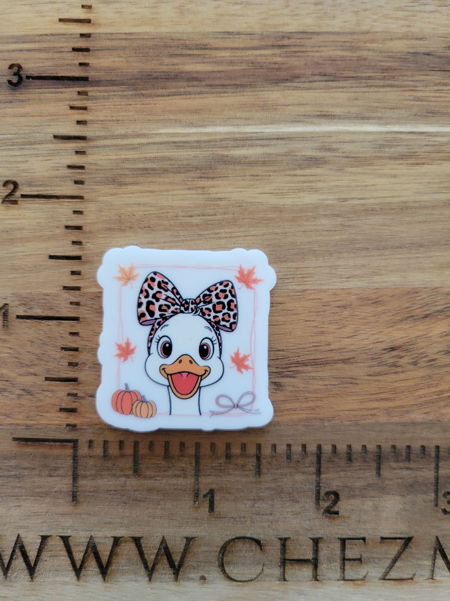 uv printed acrylic flatback-goose cheetah bow