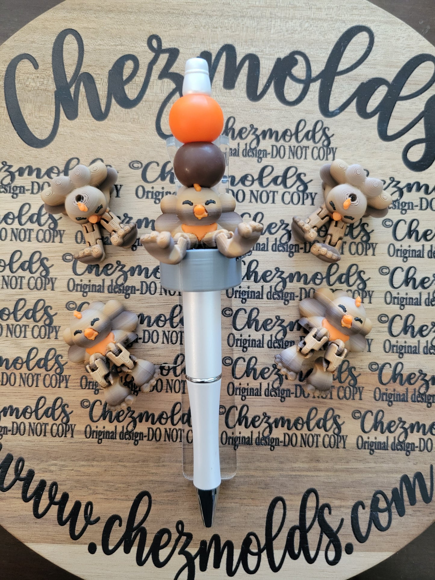 CE 3d printed focal Bead-TURkey Kicker ( flexy feet )