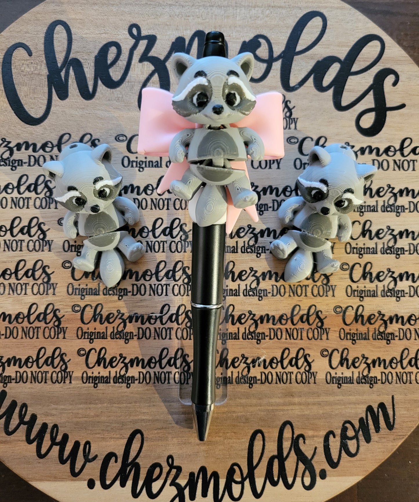 CE 3d printed focal Bead DANGLERZ-Cutie raccoon