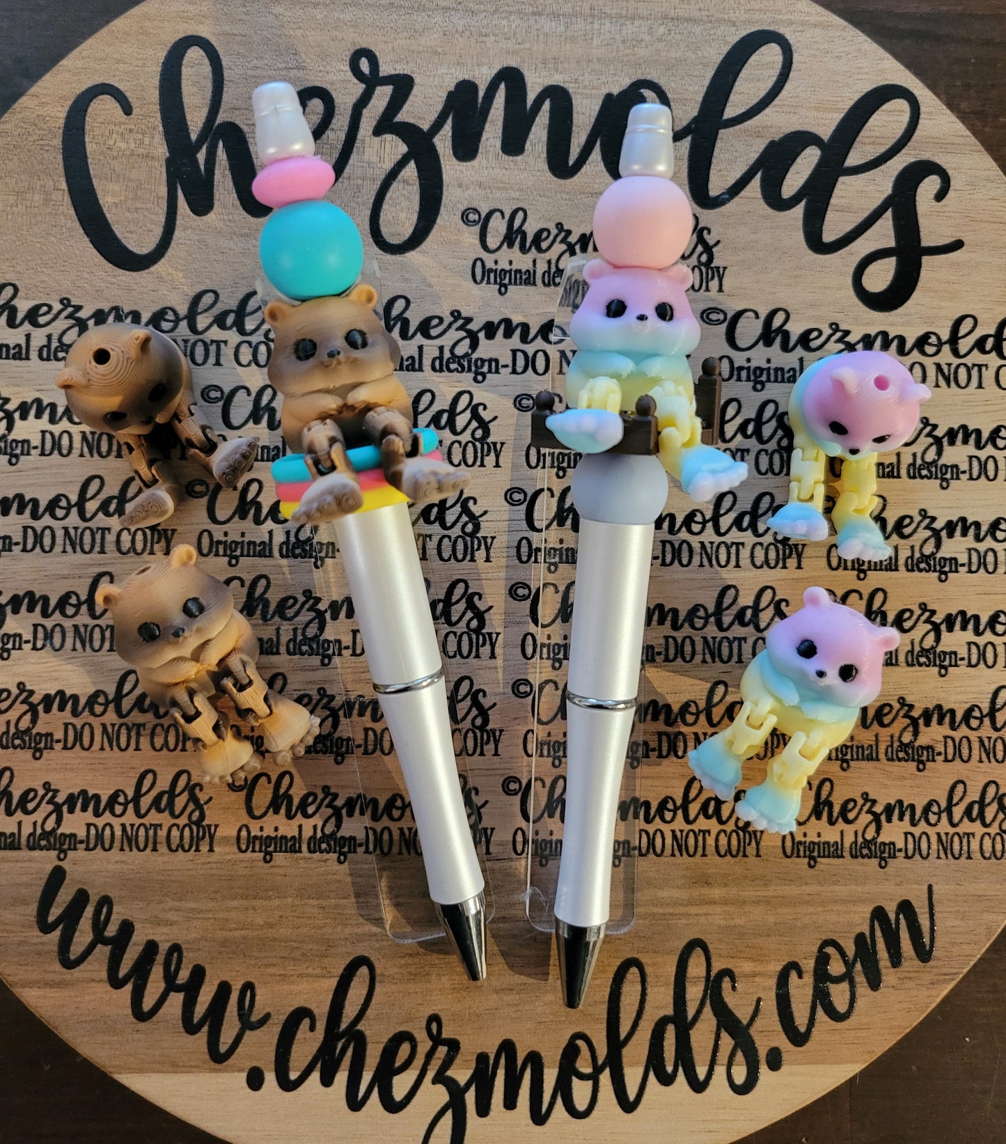 CE 3d printed focal Bead-Cutie hammy baby Kicker ( flexy feet )