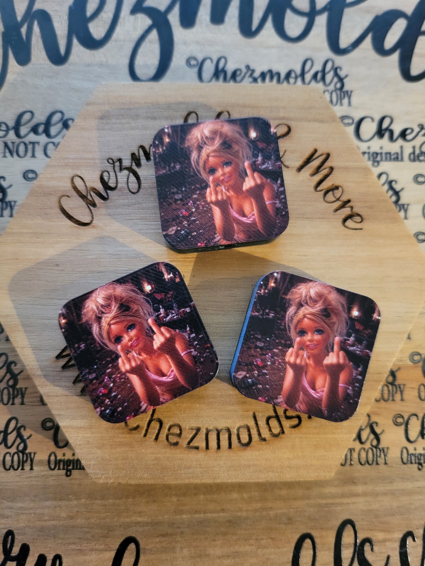 CE 3d printed focal Bead- Bar-B double middle finger-CG Exclusive