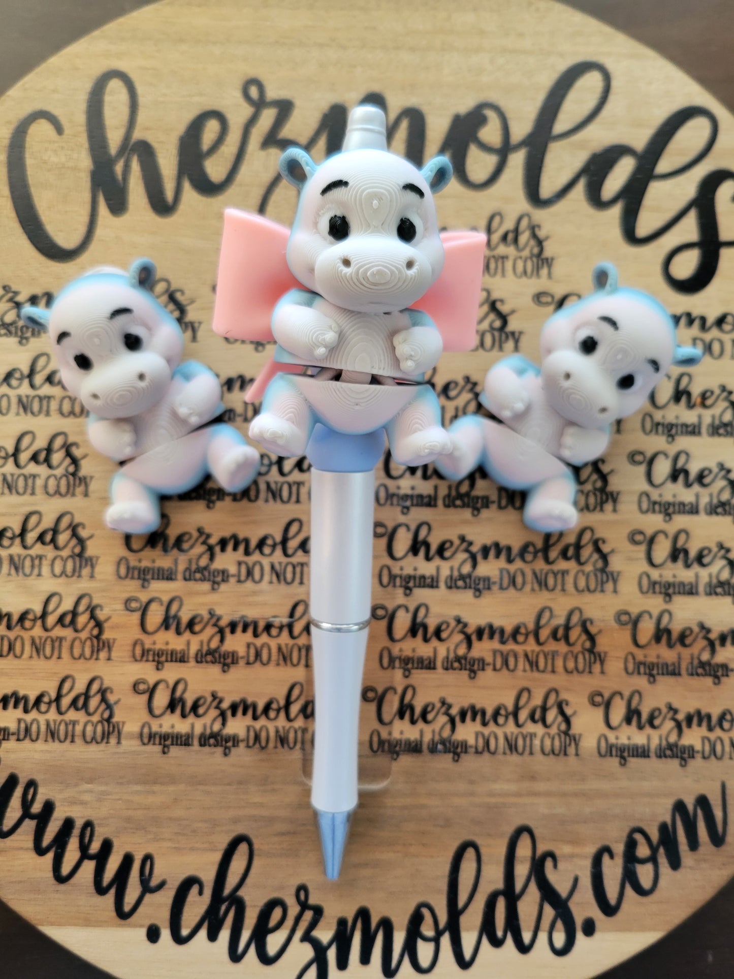 CE 3d printed focal Bead DANGLERZ-Cutie hippo