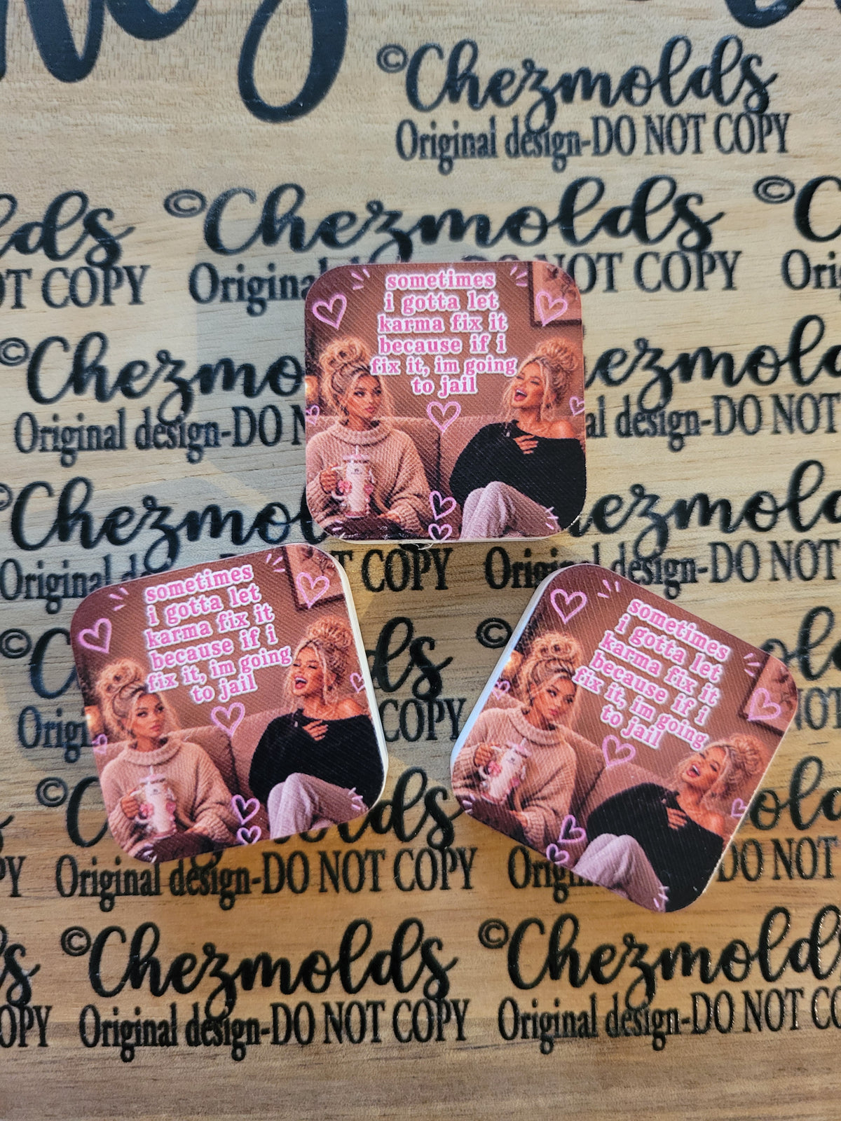 CE 3d printed focal Bead-Bar-B Besties- go to jail- CG exclusive design