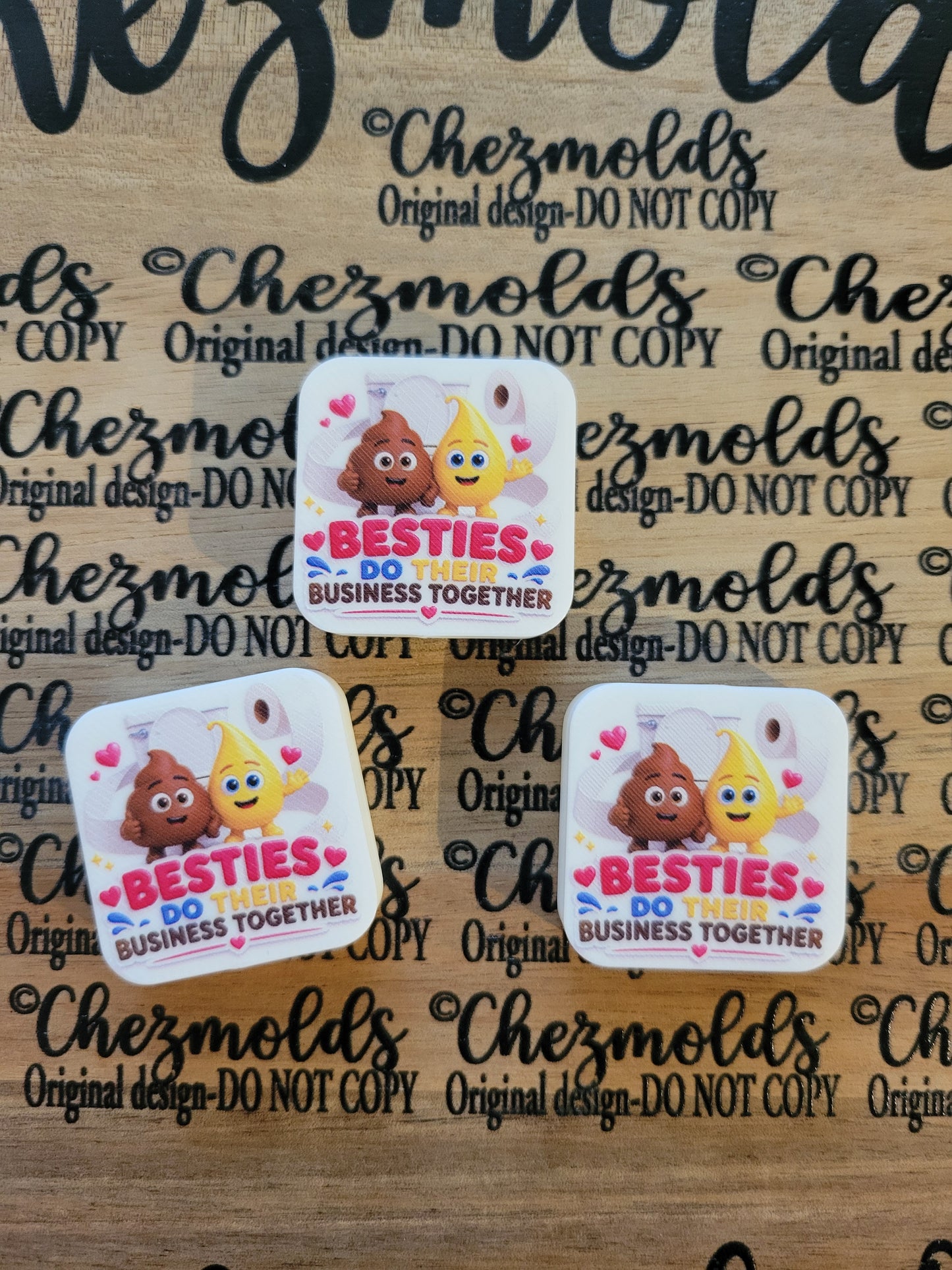 CE 3d printed focal Bead-besties do their biz together- CG exclusive design