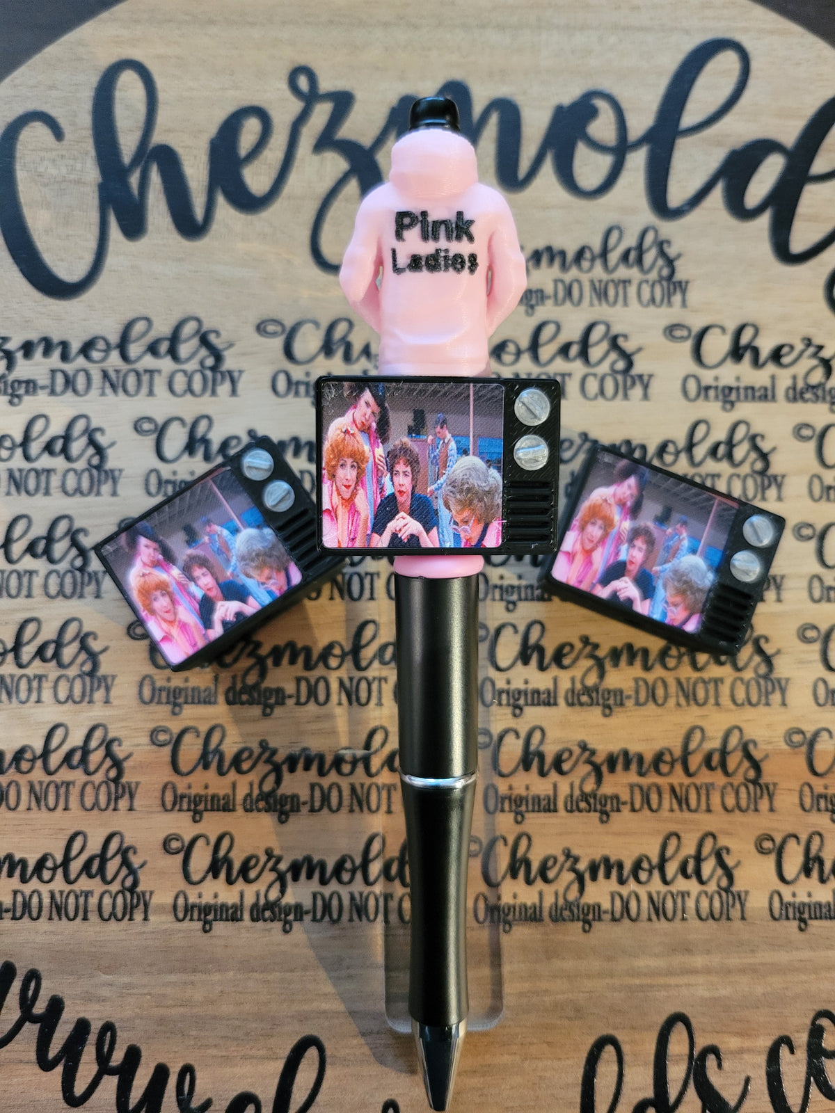 CE 3d printed focal Bead-Retro Tv- grease