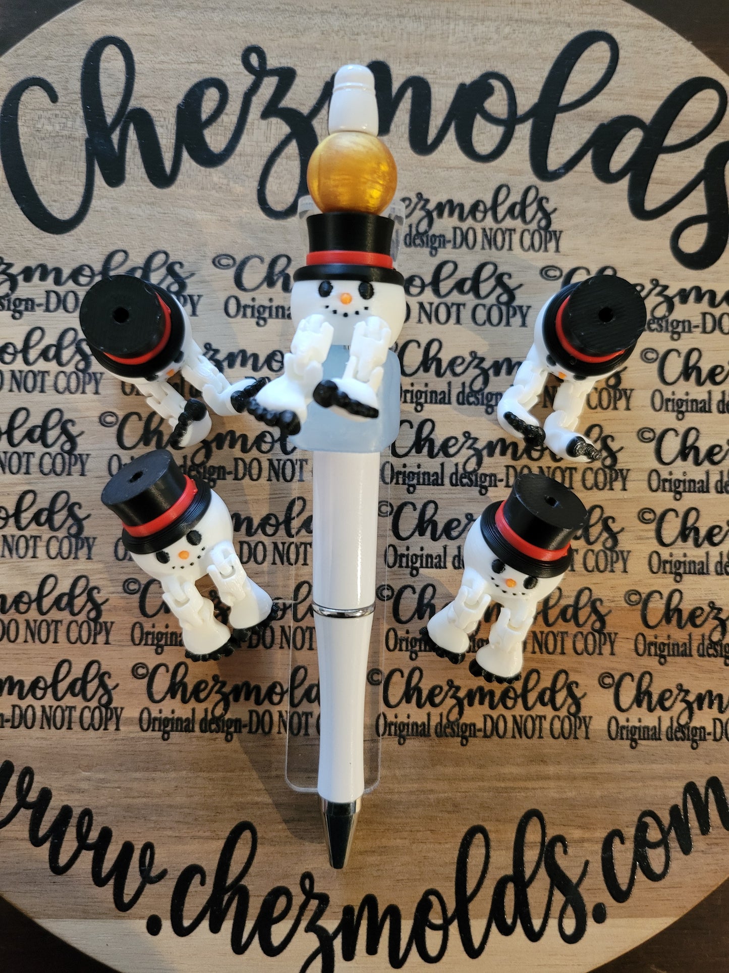 CE 3d printed focal Bead- Cutie Snowball kicker ( flexy feet )