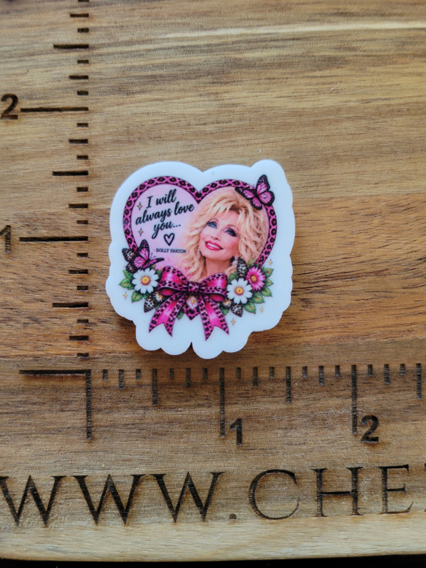 uv printed acrylic flatback- dolly-i will always love you