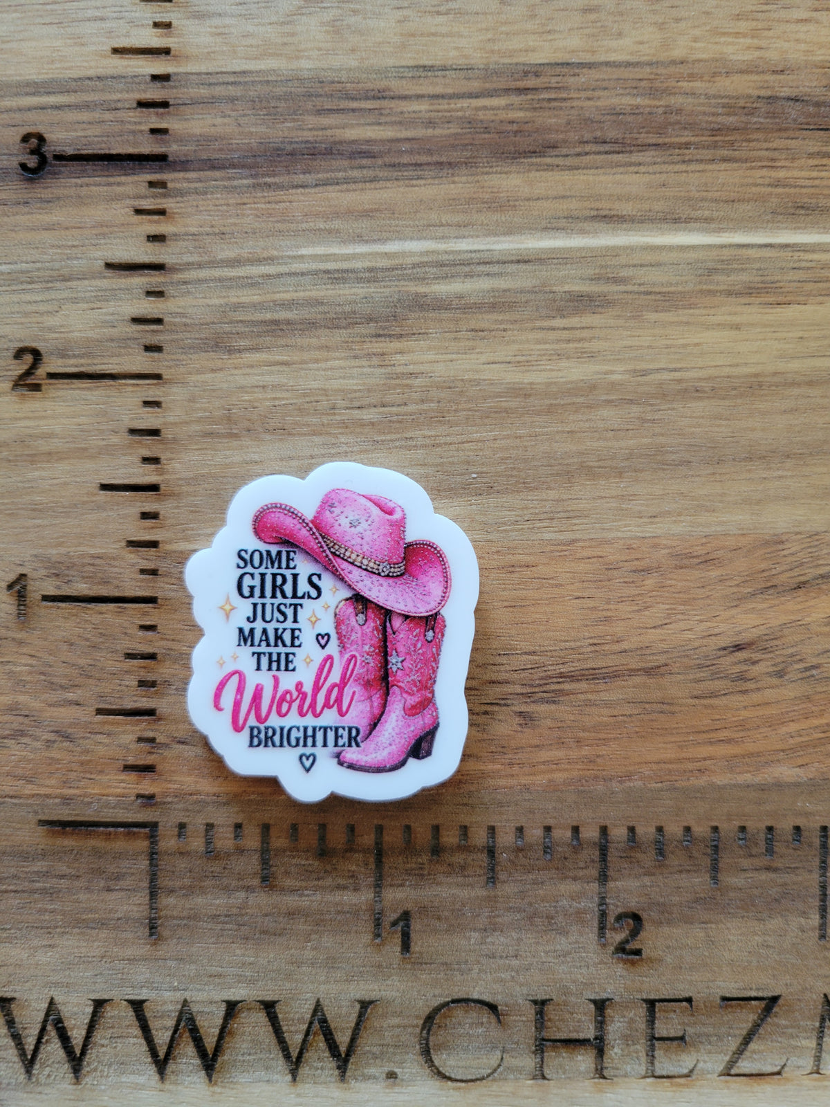uv printed acrylic flatback- dolly-make the world brighter