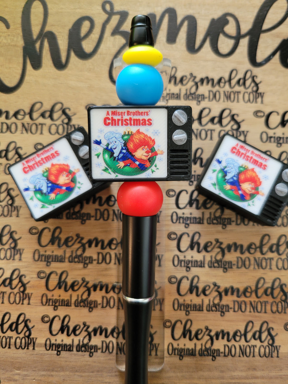 CE 3d printed focal Bead-Retro Tv- miser Bros