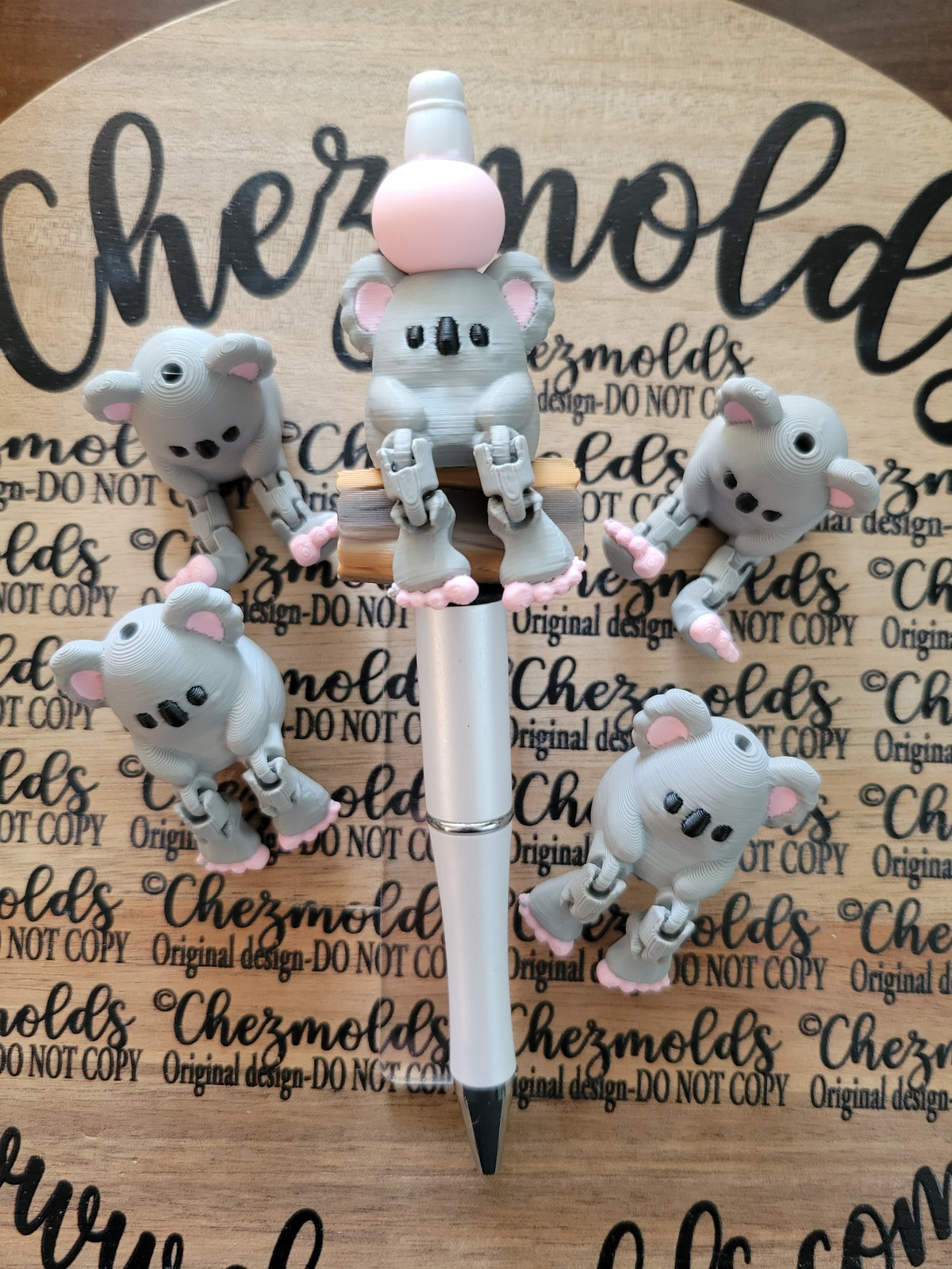 CE 3d printed focal Bead- Cutie koala kicker ( flexy feet )