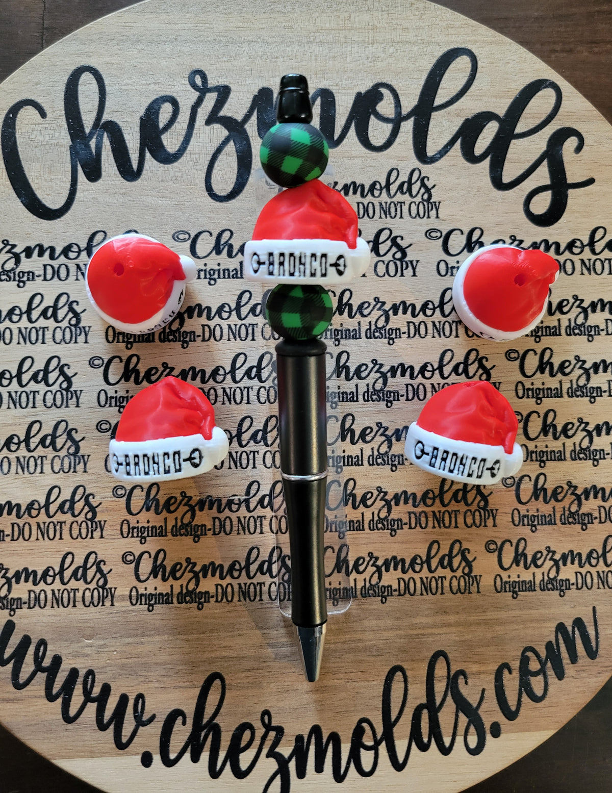 CE 3d printed focal Bead-big santa hat- bronco